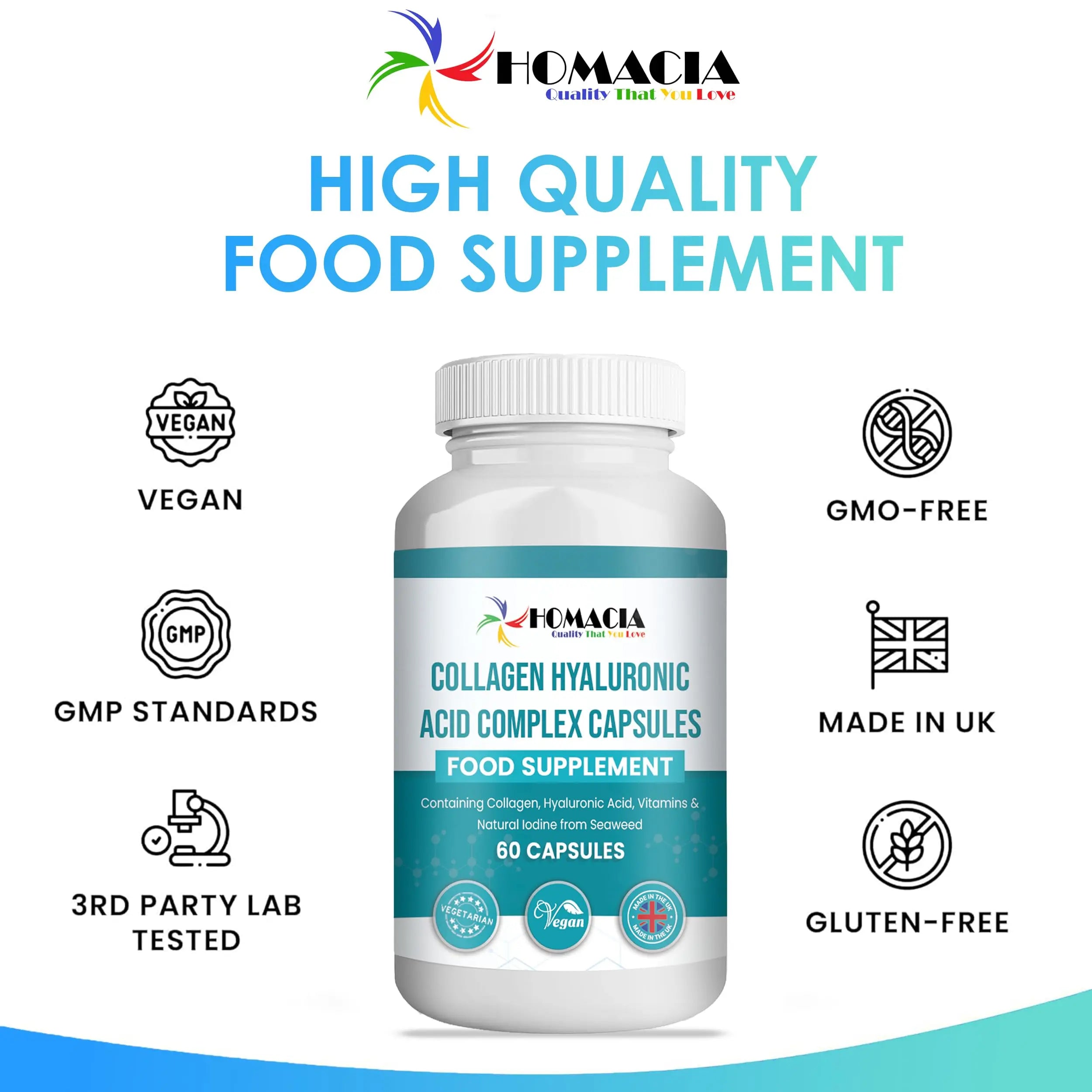 Homacia’s Collagen Capsules | Marine Collagen with Hyaluronic Acid | Pure Collagen Supplements for Women HOMACIA Quality That You love Au supplements