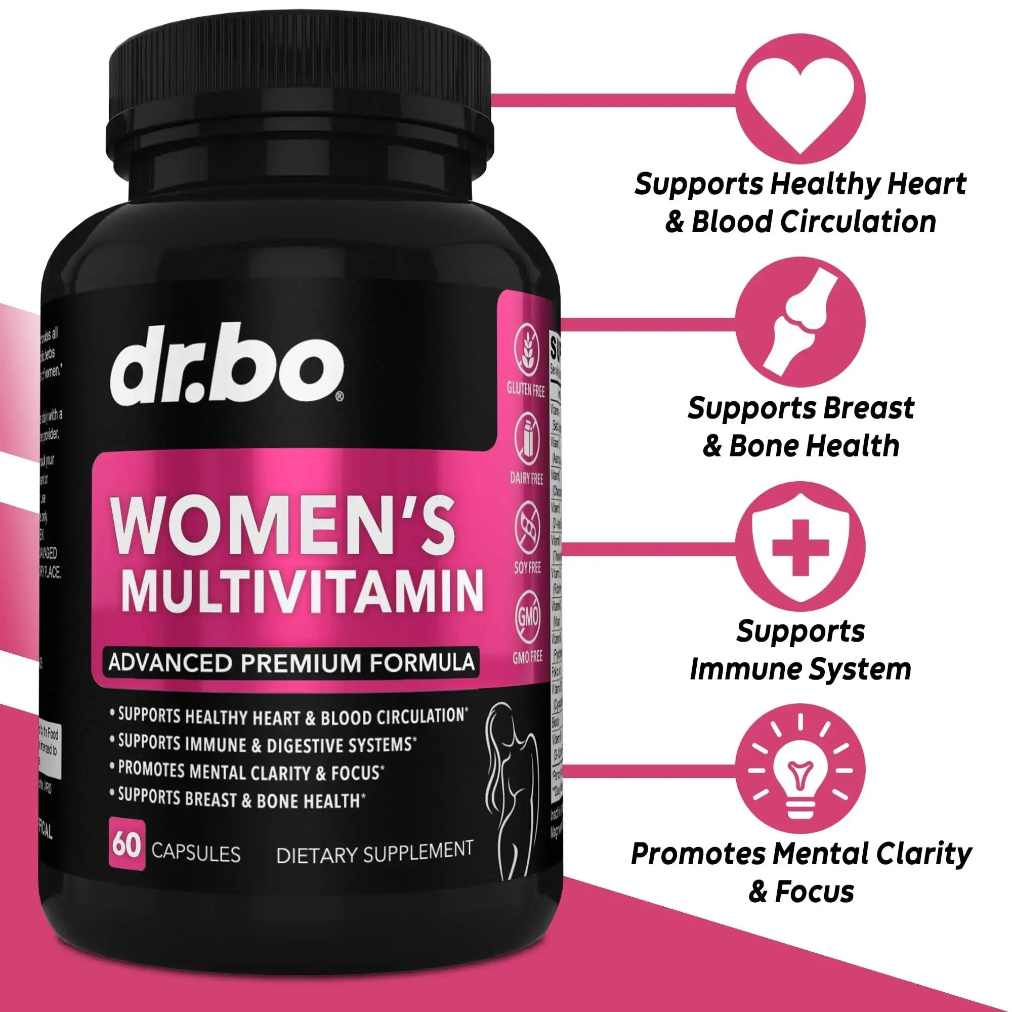 Womens Multivitamin - Natural Daily Multi Vitamins for Women - Womans Energy Vitamin DR. BO Au supplements
