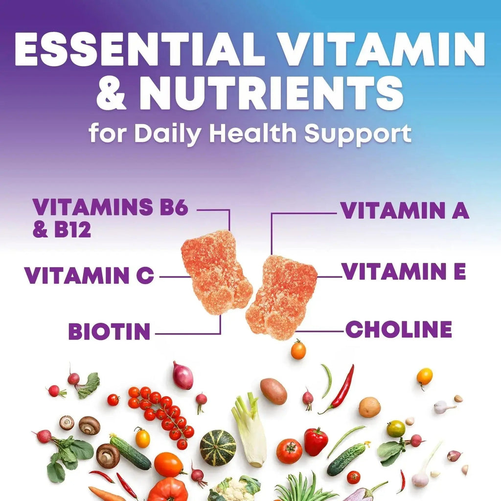 Multivitamin Gummies for Adults - Complete Adult Multivitamins Gummy with Essential Vitamins A, C, D, E, & High Potency B12 for Women & Men Nature's Choice Au supplements