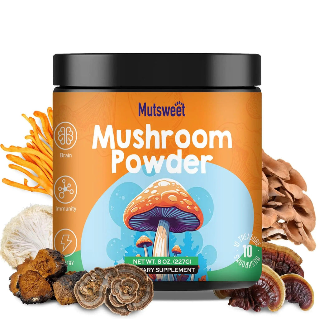 Mushroom Powder Blend (75 Servings), Ten Mushroom Supplement with Lions Mane Mutsweet Au supplements