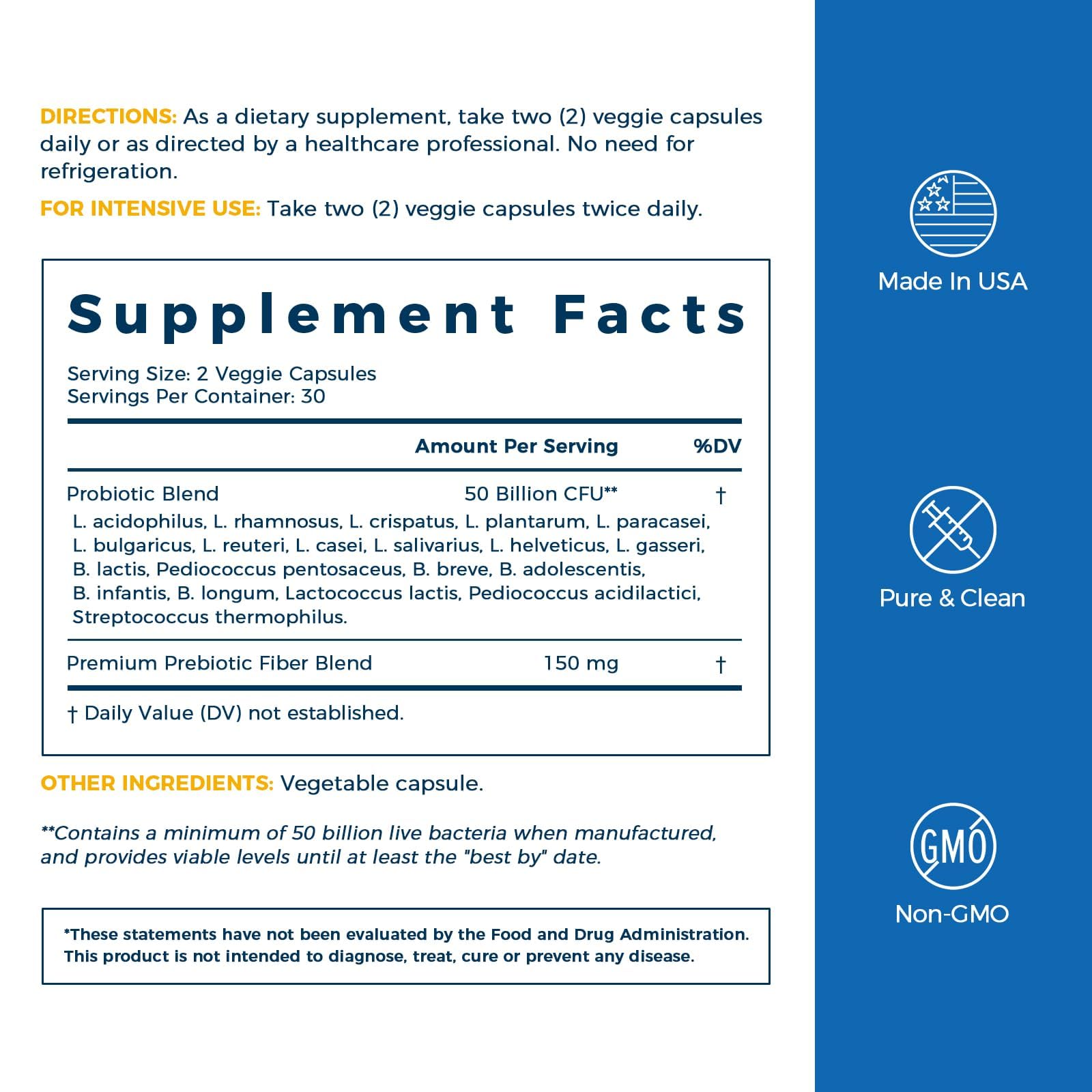 NewRhythm Probiotics 50 Billion CFU 20 Strains, 60 Veggie Capsules, Targeted Release Technology, Stomach Acid Resistant