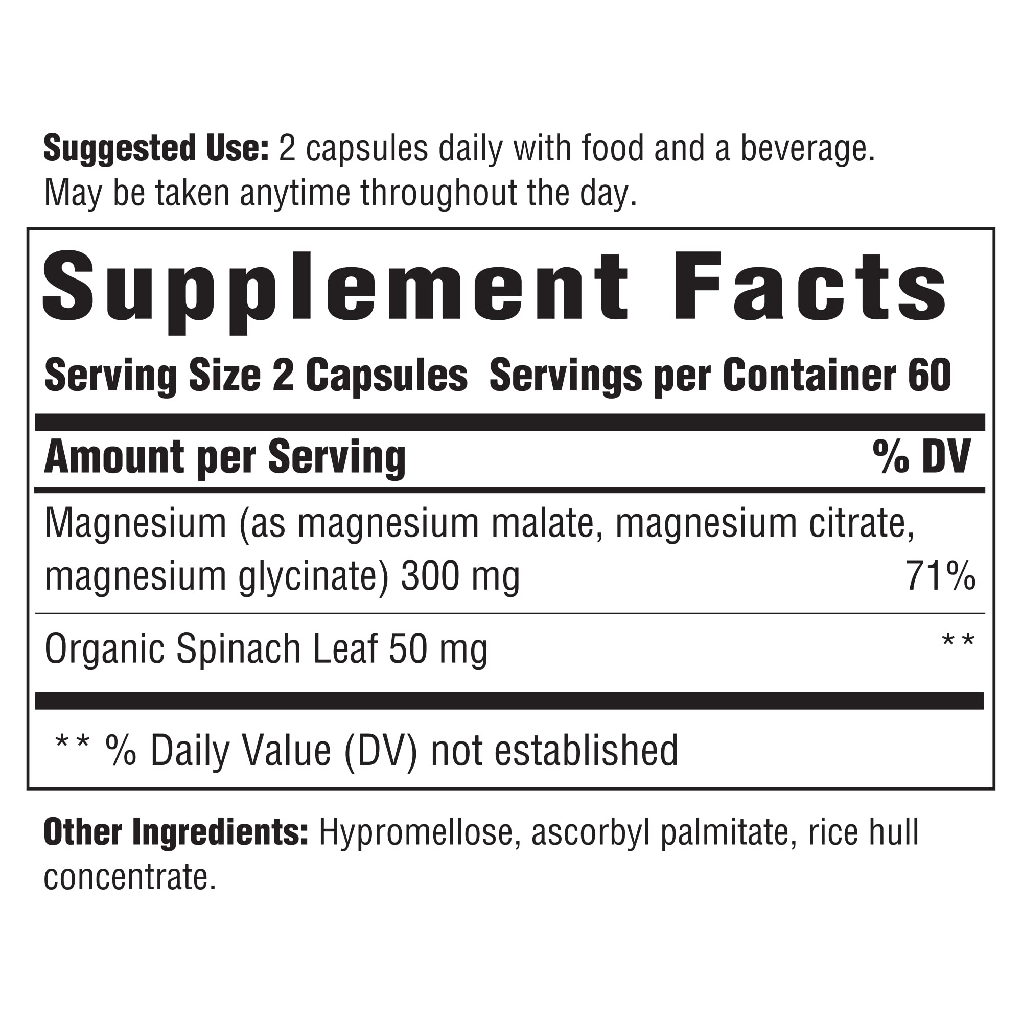 INNATE Response Formulas Magnesium 300 mg - Mineral Supplement for Muscle Relaxation - Vegetarian and Gluten-Free - 120 Capsules (60 Servings) INNATE Response Formulas Au supplements