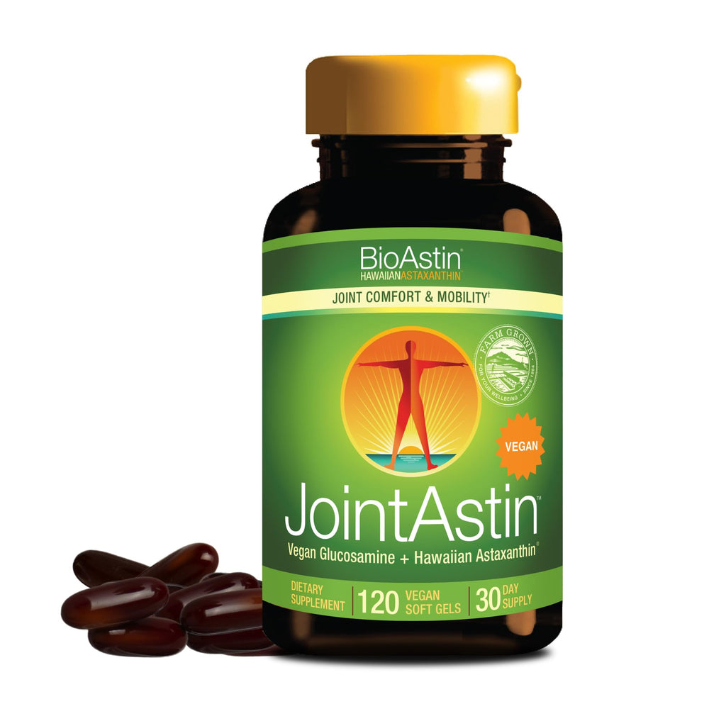 Nutrex Hawaii JointAstin - 12 mg, 120 Softgels - Joint Support Supplement with Glucosamine & BioAstin Hawaiian Astaxanthin - Farm-Direct Antioxidant Supplement Joint, Eye, Skin & Immune System Health* Nutrex Hawaii Au supplements