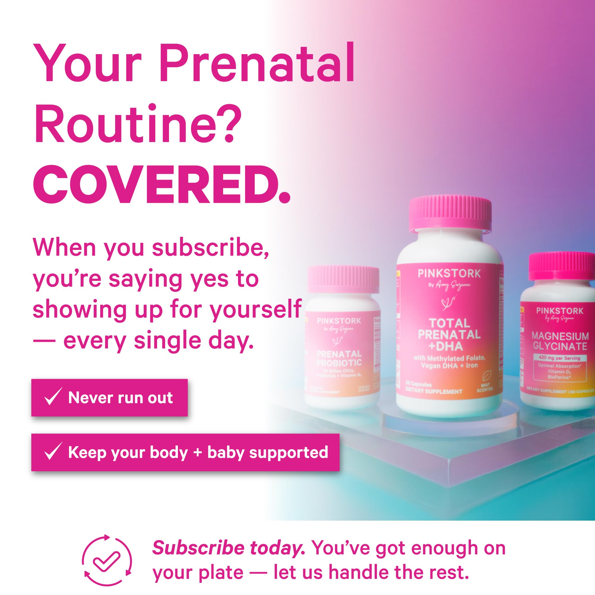 Pink Stork Prenatal Probiotic for Women with 50 Billion CFU | Vitamin B6 & Prebiotics | Pregnancy Probiotics for Morning Sickness | Digestive, Immune, & Gut Health | Vegan & Gluten-Free | 30 Capsules Pink Stork Au supplements