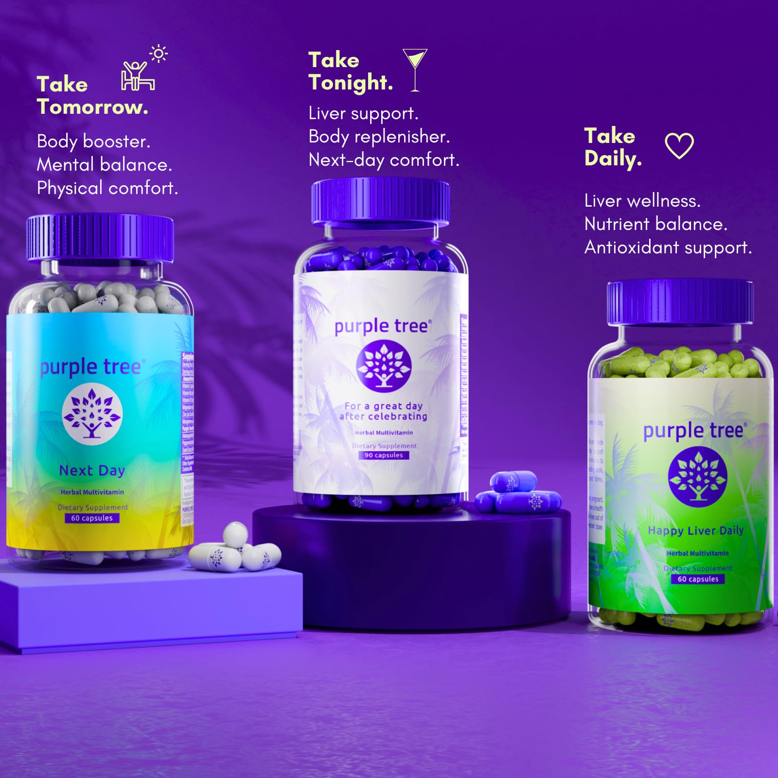 purple tree Post-Celebration Wellness Supplement for Liver Support & Hydration | Liposomal Dihydromyricetin (DHM), L-Glutathione, Milk Thistle