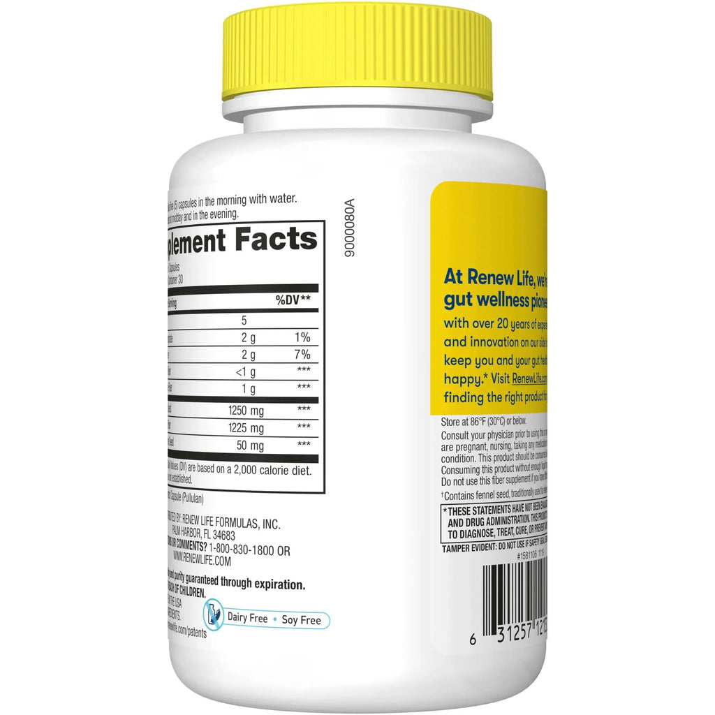 Renew Life Adult Daily Digestive Prebiotic Fiber, 150 Vegetarian Capsules Renew Life Au supplements