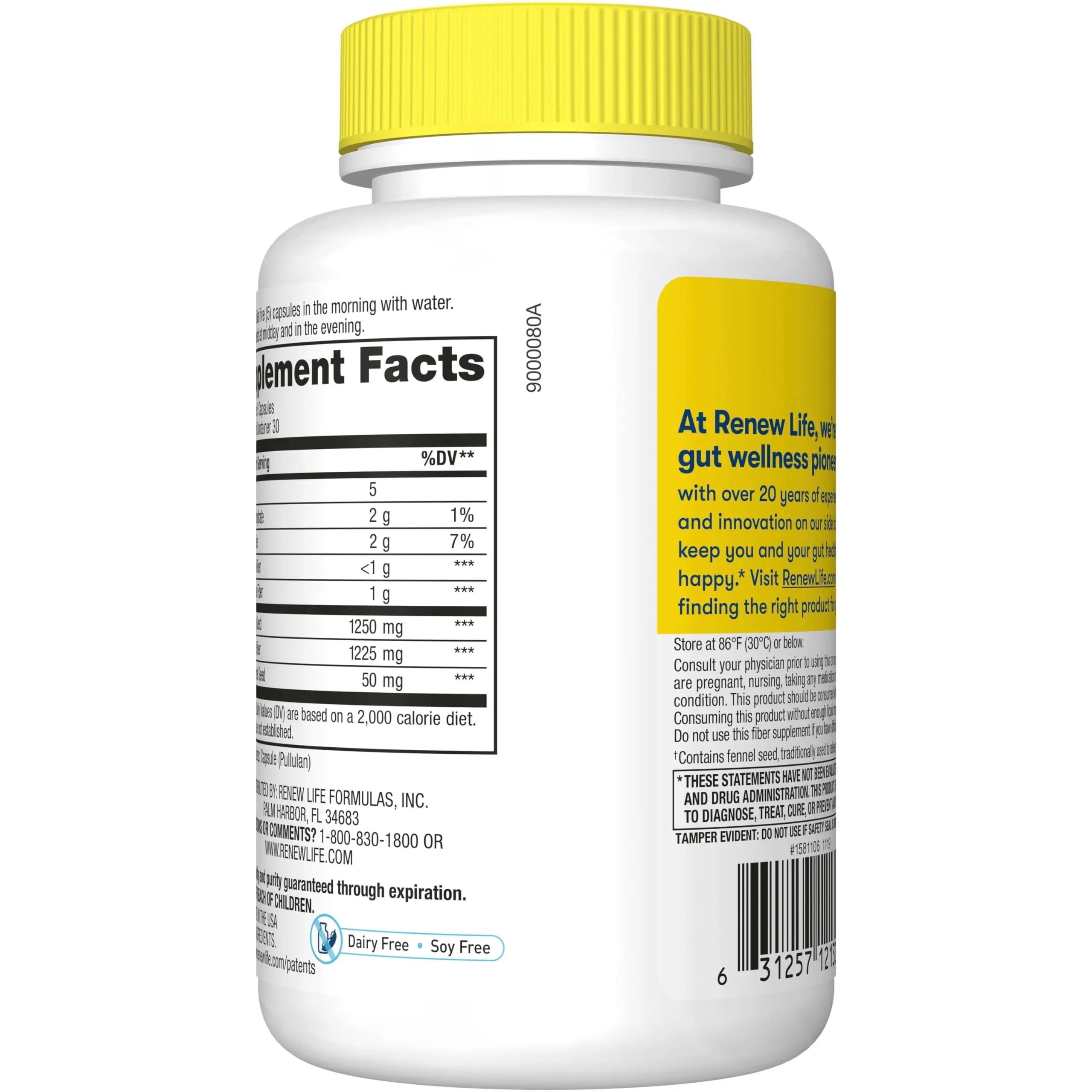 Renew Life Adult Daily Digestive Prebiotic Fiber, 150 Vegetarian Capsules Renew Life Au supplements