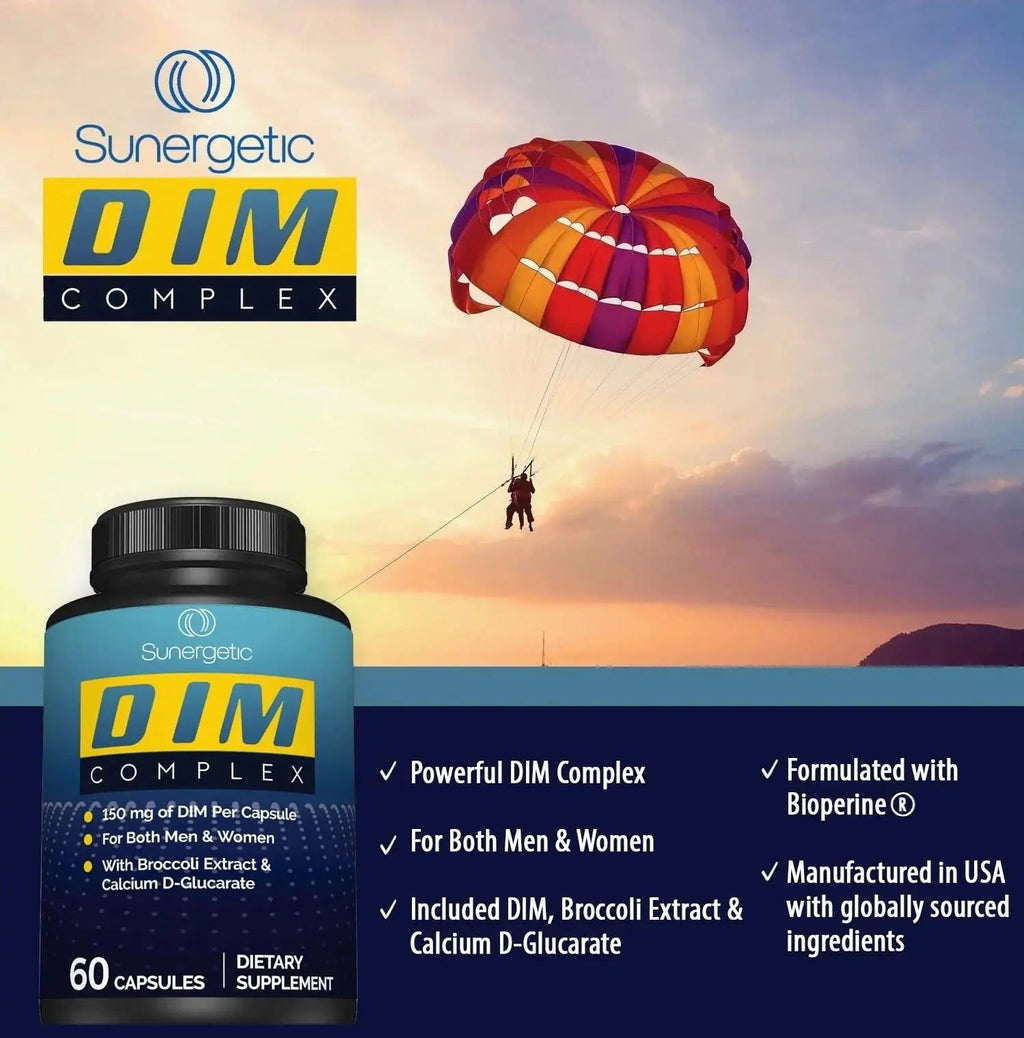 Premium DIM Supplement–Includes 150mg DIM (diindolylmethane), Broccoli, Calcium D Sunergetic Au supplements