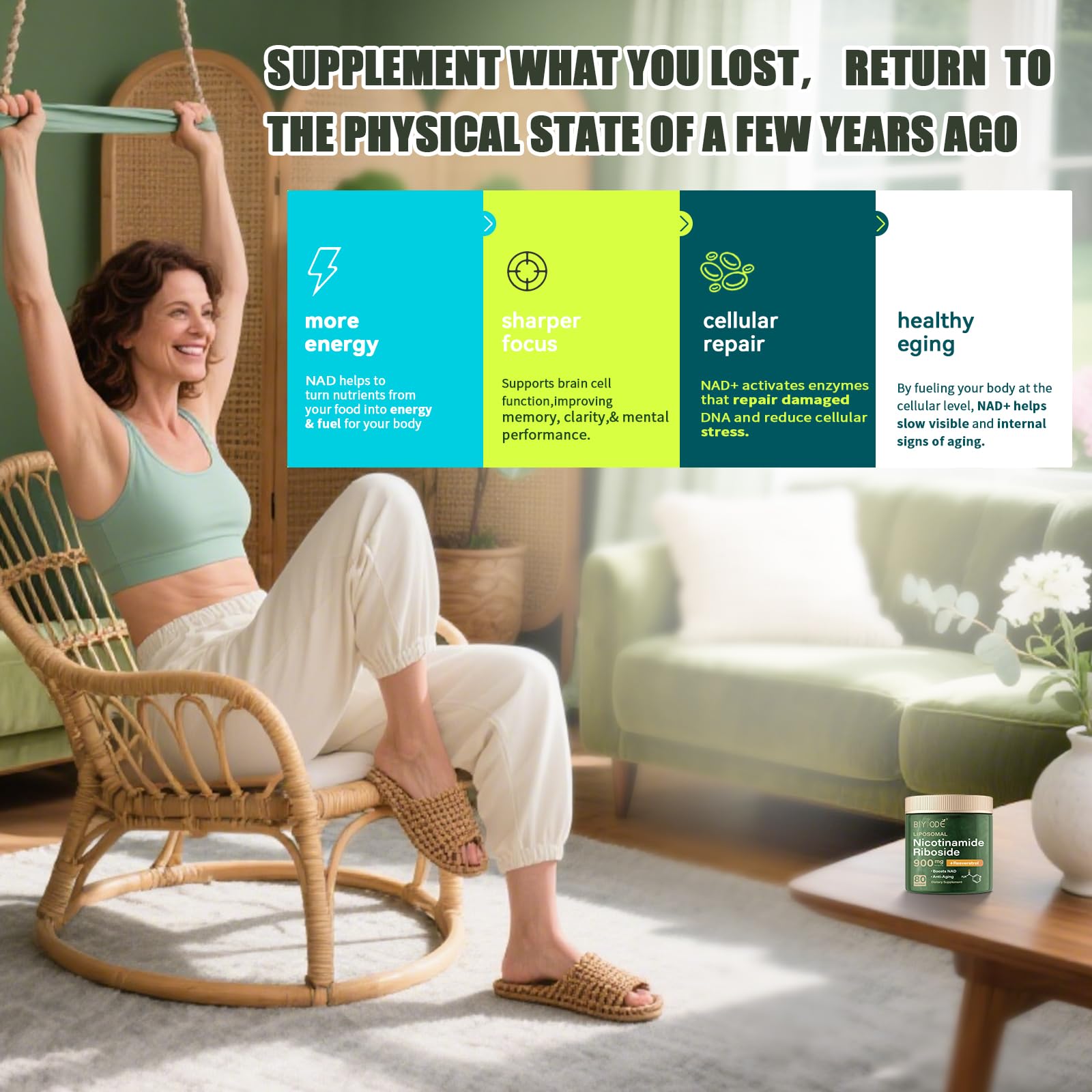 NAD Supplement with Liposomal Resveratrol – 900mg NAD Booster with Quercetin Phytosome for Energy, Focus & Healthy Aging – Cellular Support for Adults 30+ – 80 Capsules, 40-Day Supply BIYODE Au supplements