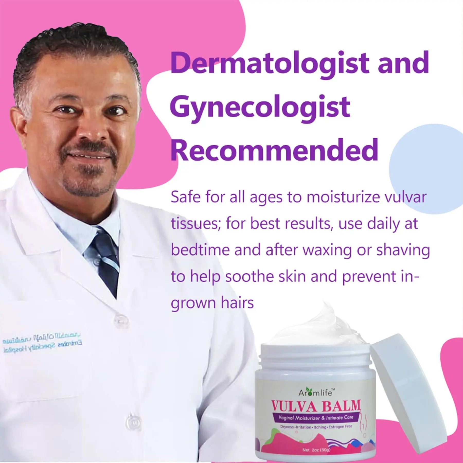Aromlife Vulva Moisture Balm Cream, for Female Dryness Cure and Support Itching Irritation, Aromlife Au supplements