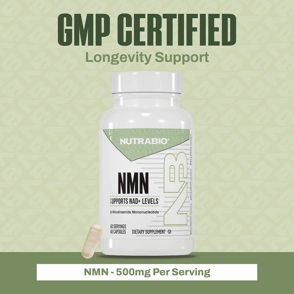 NutraBio NMN - NAD Supplement, Longevity Support, Boost NAD Levels, Increase Cellular Energy, Brain Health, Healthy Aging- 60 Servings- 60 Capsules NutraBio Au supplements