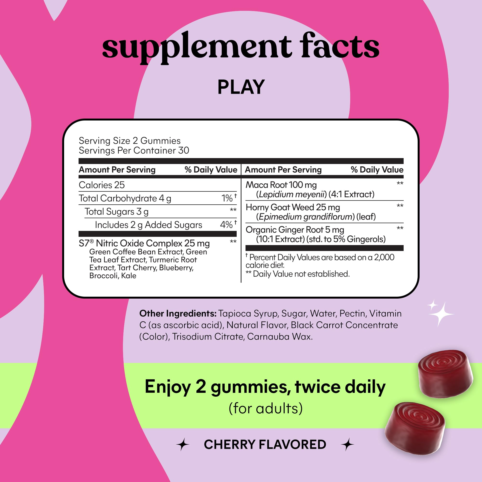 Lemme Play Daily Intimacy Gummies for Women and Men w/Clinically-Studied S7 Nitric Oxide Complex for Healthy Blood Flow