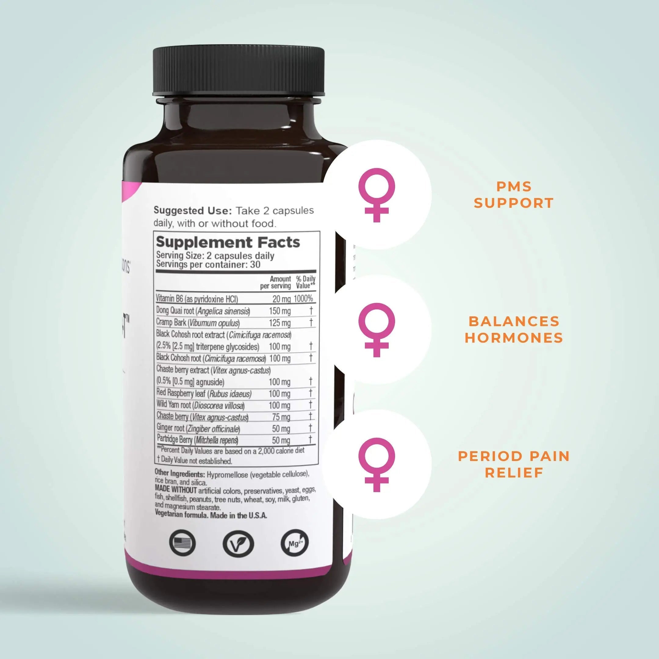 PreMense-T - PMS Relief Supplement - Ginger, Cramp Bark, Black Cohosh, Dong Quai, Chasteberry & Vitamin B6 LifeSeasons Au supplements