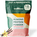 wellious Almond Protein Powder (Vanilla) - 18 Grams of Pure Healthiest Vegan Protein for Women & Men - Perfect Soy-Free & Smooth Gut Friendly Protein Powder for Sports Nutrition