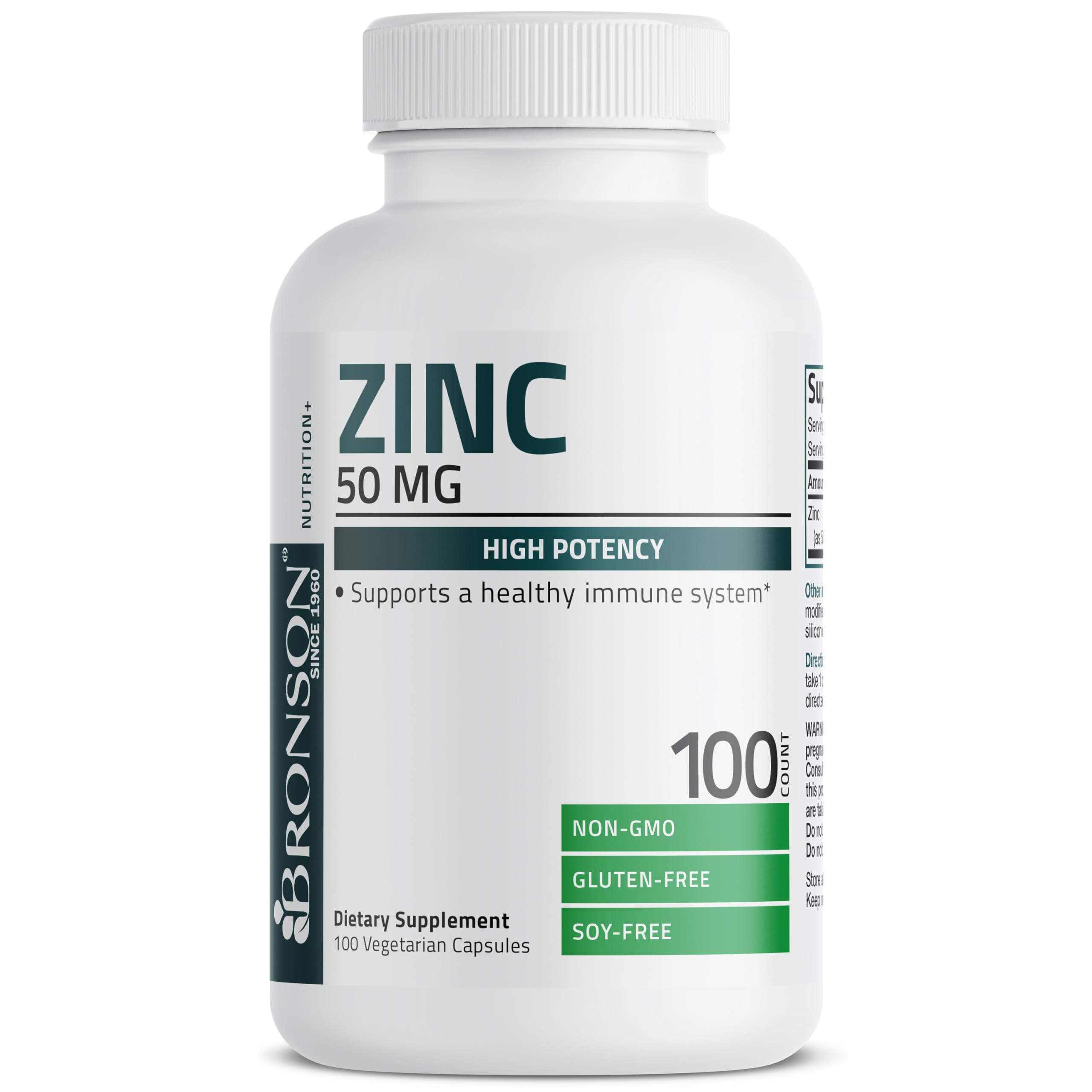 Bronson Zinc 50mg Complex High Potency Immune Support Supplement & Antioxidant and Skin Health