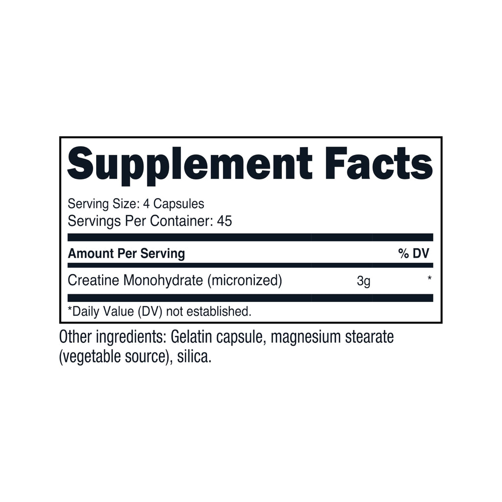Nutricost Creatine Monohydrate 3,000mg, 180 Capsules (750mg Per Capsule) - Gluten Free, Non-GMO Nutricost Au supplements