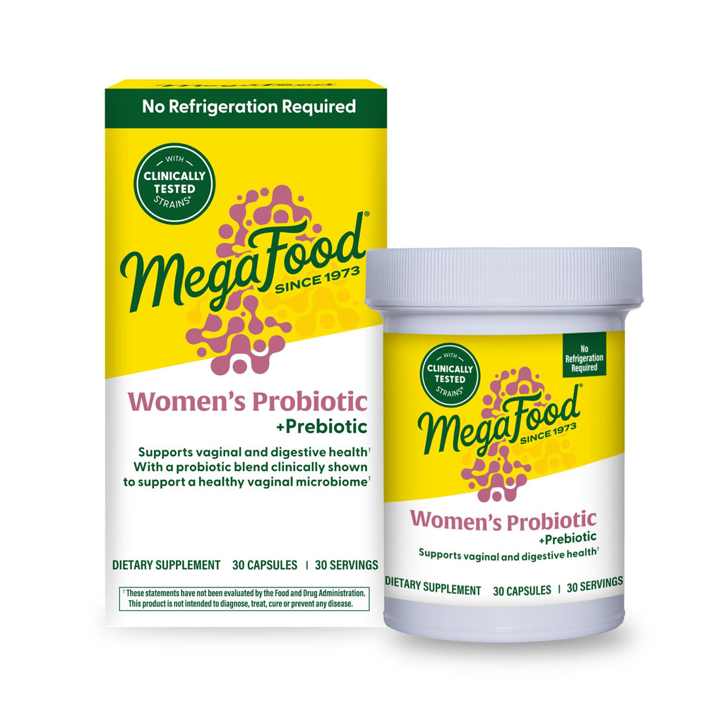 MegaFood Womens Probiotic + Prebiotic - Gluten-Free Prebiotics and Probiotics for Women, Supports Digestive Health & Regularity, Vaginal Probiotics