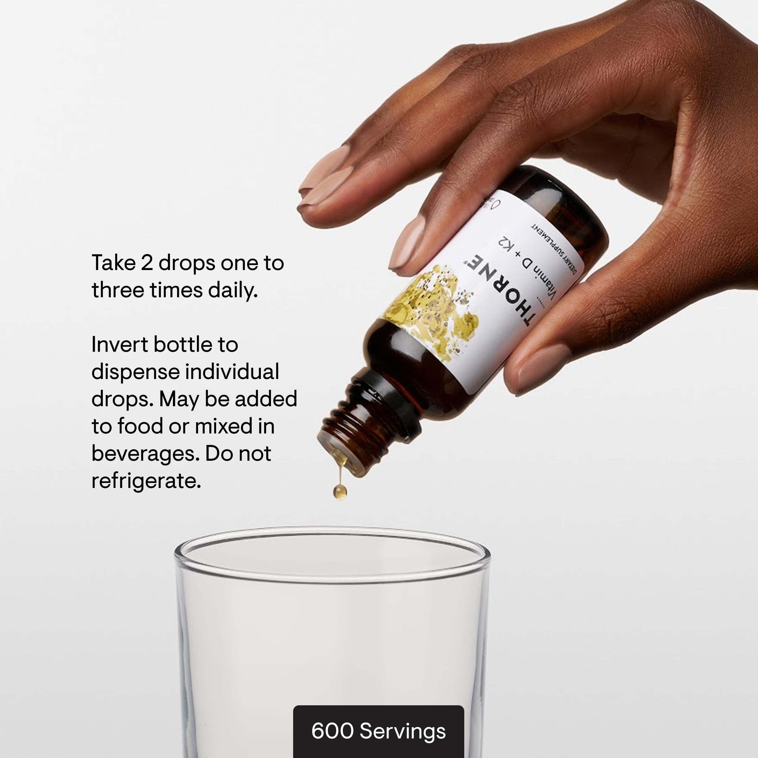 THORNE - Vitamin D + K2 Liquid with a Metered Dispenser - Vitamins D3 & K2 to Support Healthy Bones & Muscles* - 1 Fl Oz (30 ml) - 600 Servings