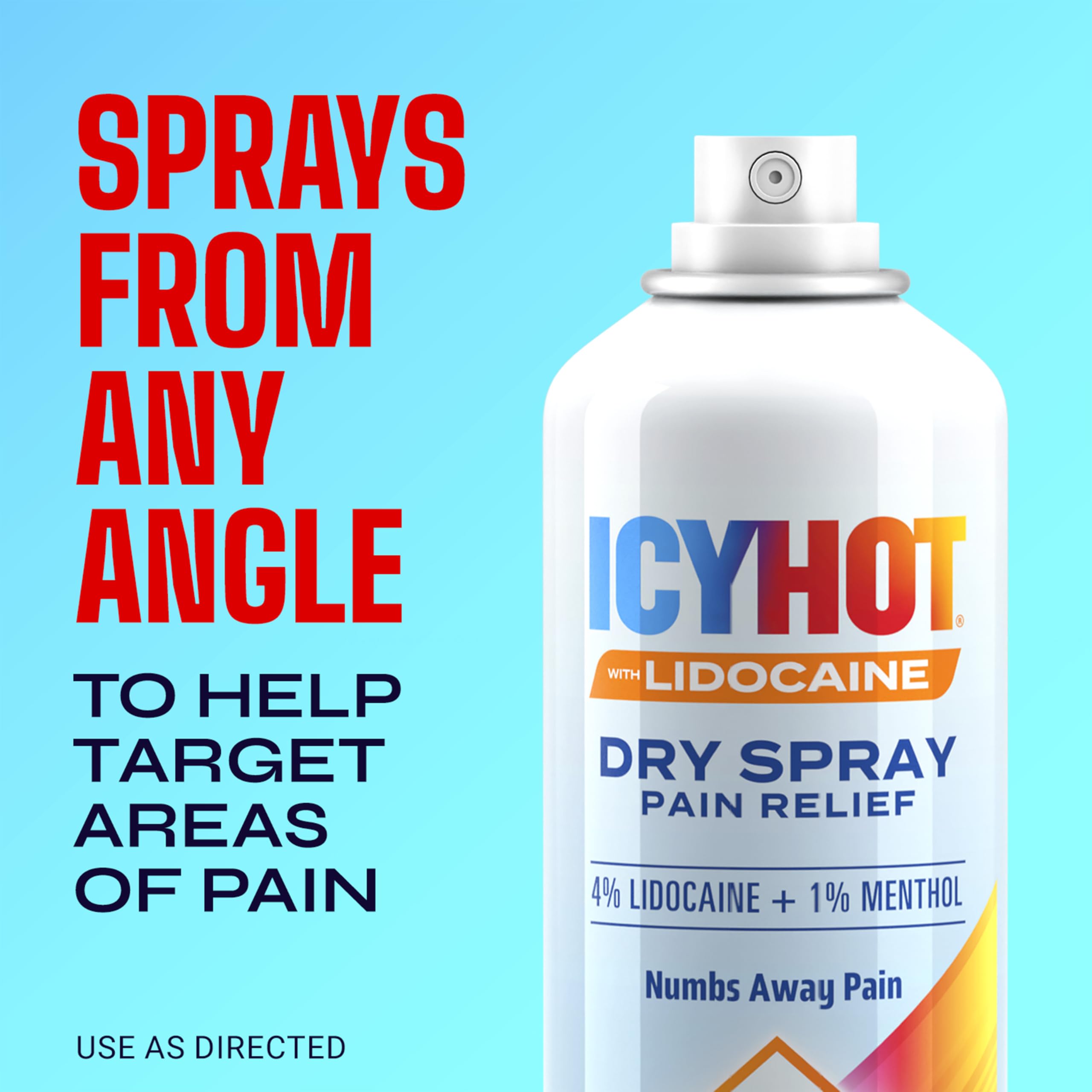 Icy Hot Lidocaine Pain Relief Dry Spray, Numb Aggravated Nerves with Max Strength Lidocaine 4% and Menthol 1%, Fast-Acting Pain Relief for Minor Pain, Backaches, Sprains and Strains, 4 oz Icy Hot Au supplements