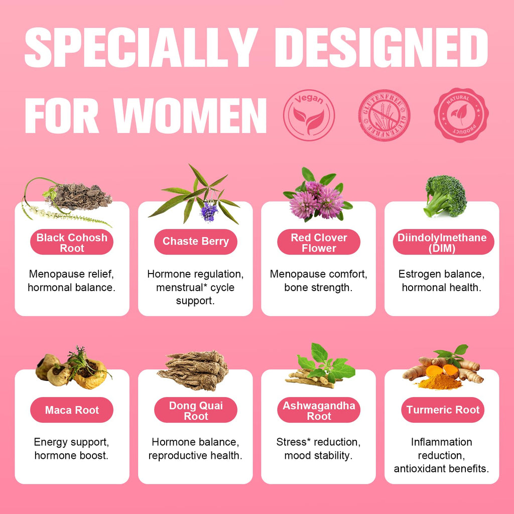 (2 Packs) 40-in-1 Menopause Supplements for Women, Multibenefit & Complete Black Cohosh for Hot Flashes, Night Sweats & Hormone Balance, w/ Probiotics, DIM, Vitex, Dong Quai, Red Clover and More Totaria Au supplements