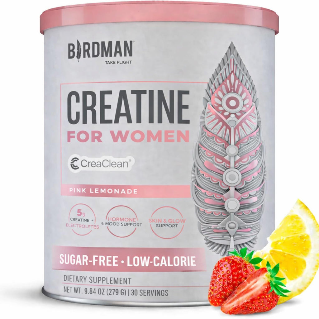BIRDMAN Creatine for Women | Creatine Monohydrate Powder with Myo & D-Chiro Inositol, Hyaluronic Acid, Zinc, Electrolytes and Vitamins | Sugar Free, Pink Lemonade | 30 Servings BIRDMAN Au supplements