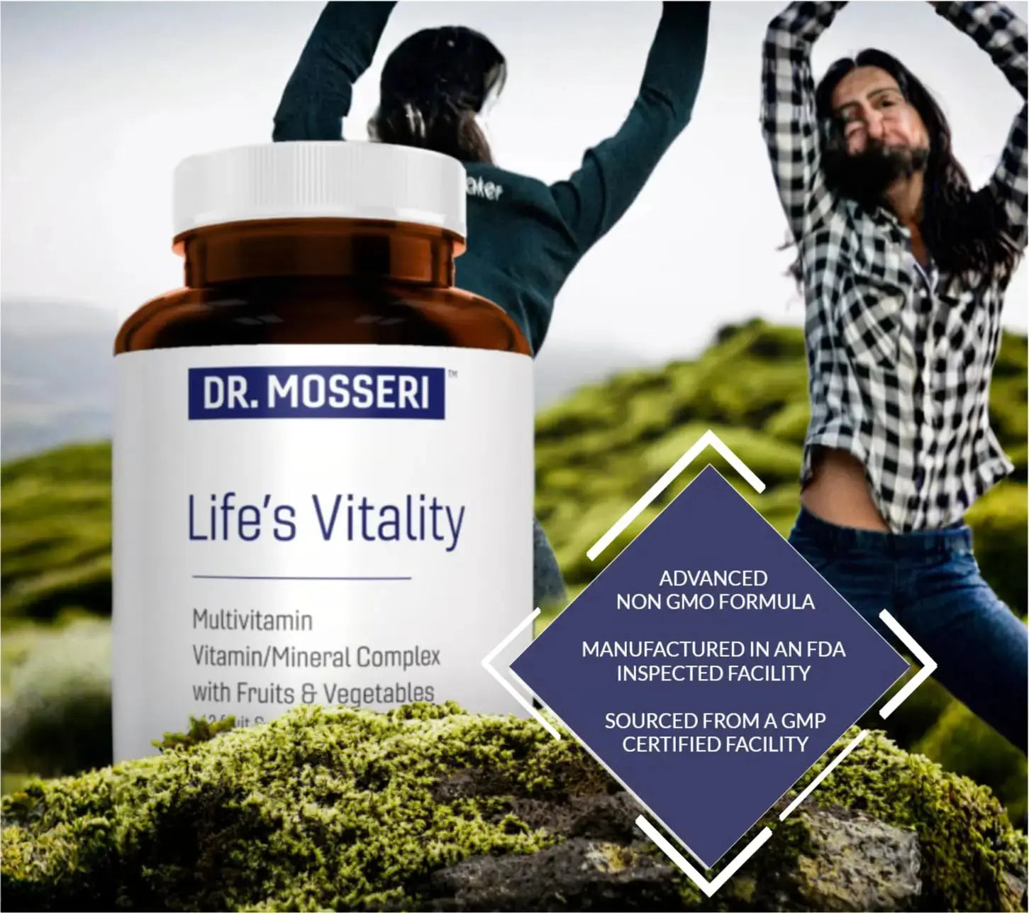 DR. MOSSERI Life's Vitality Vegan Multivitamin for Men & Women – Non-GMO Formula with 42 Fruits and Vegetables, Daily Multivitamin and Mineral Complex DR. MOSSERI Au supplements