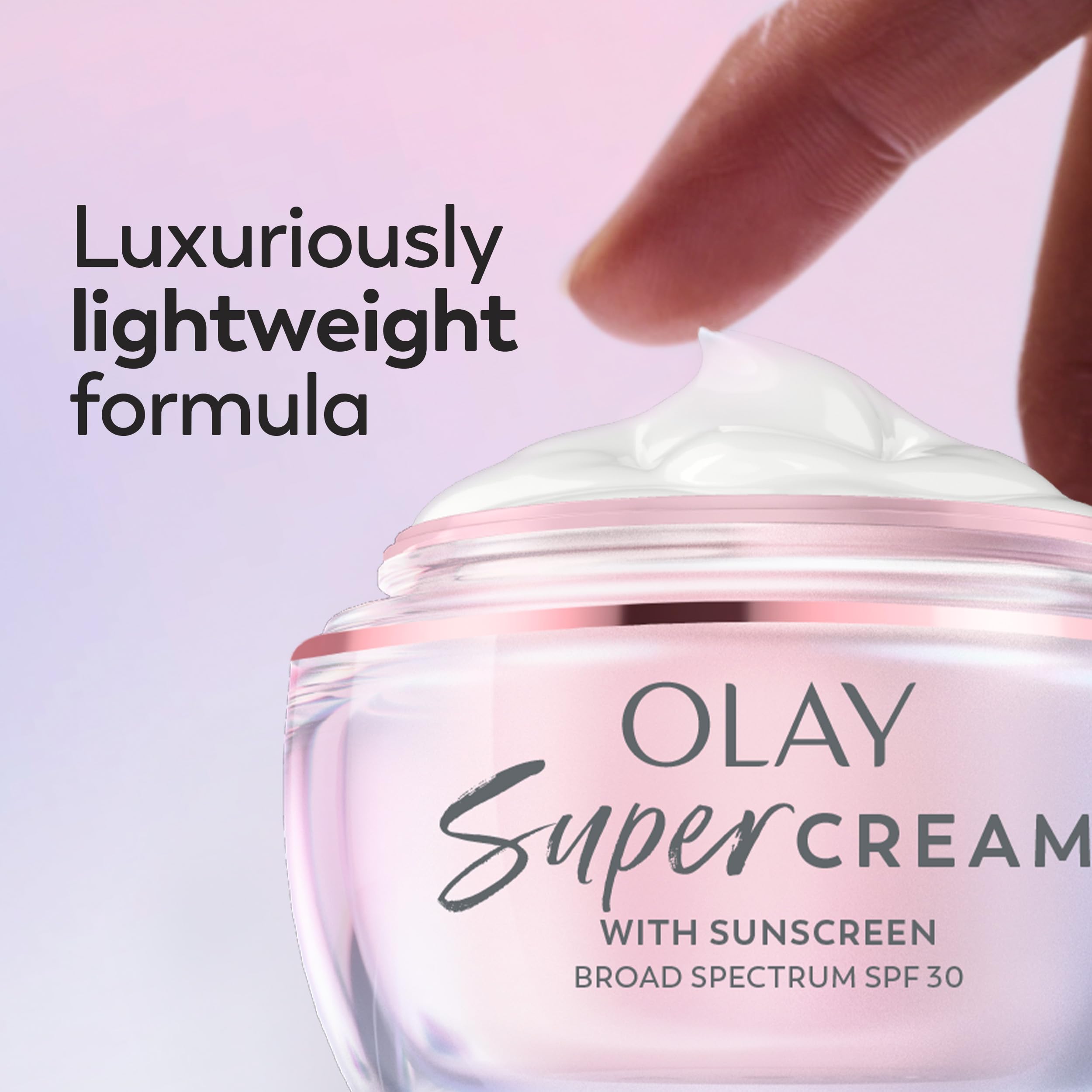Olay Super Cream with Sunscreen SPF 30, Lightweight Face Moisturizer with Sun Protection