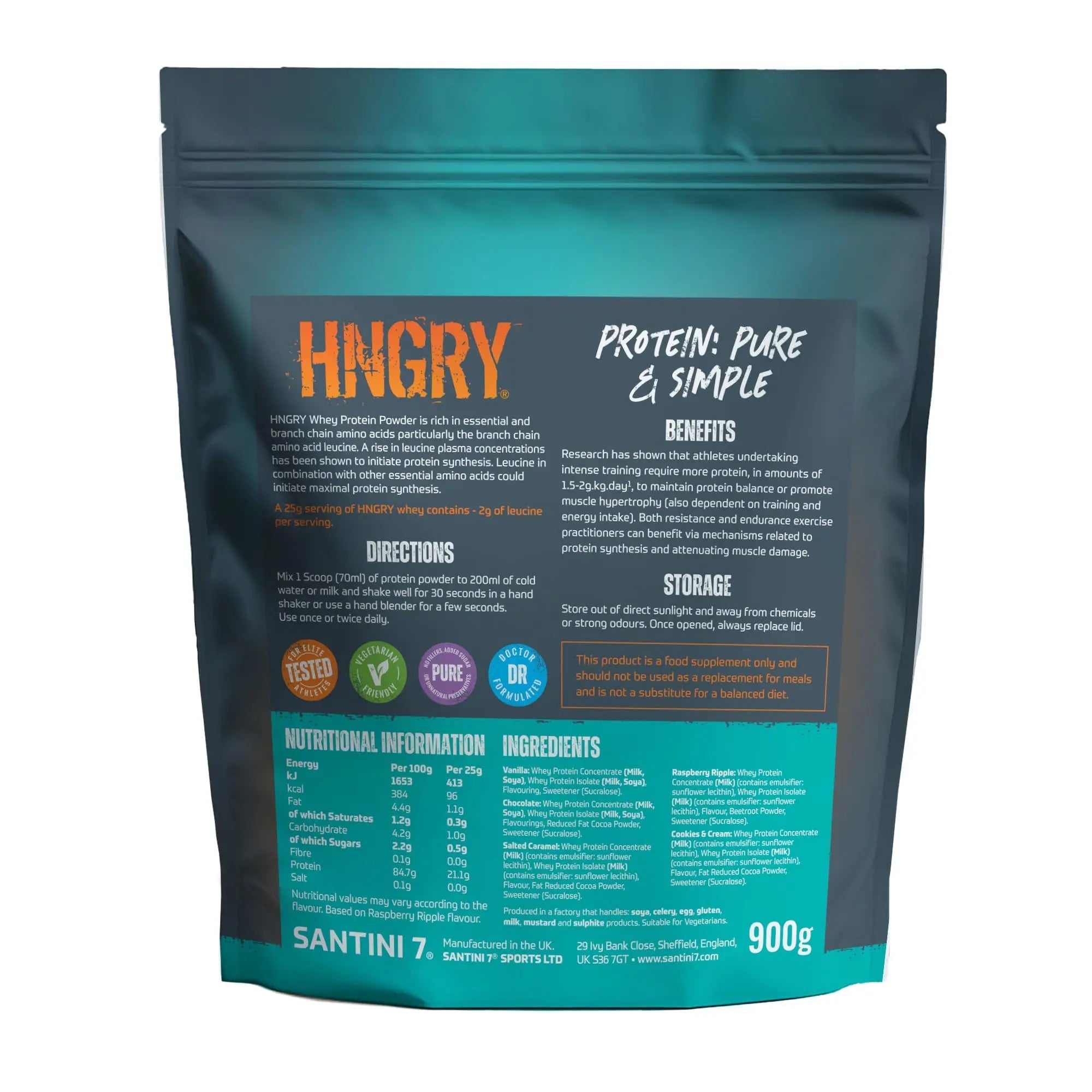 HNGRY Protein Whey Protein Powder Shake with 80% Protein Whey, 900g and 36 Servings HNGRY Protein Au supplements