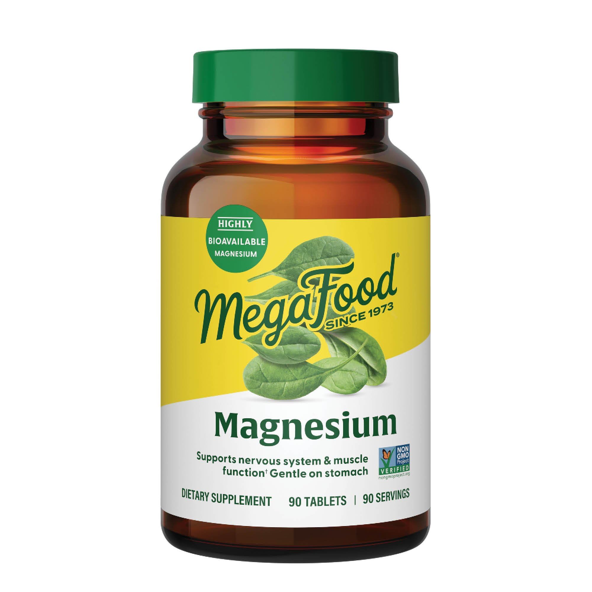 Megafood Magnesium Supplement with Fermented Magnesium Glycinate - Chelated - Supports Heart & Nervous System - Vegan Gluten-Free Non-GMO Kosher - Made Without 9 Food Allergens - 90 Tablets MegaFood Au supplements