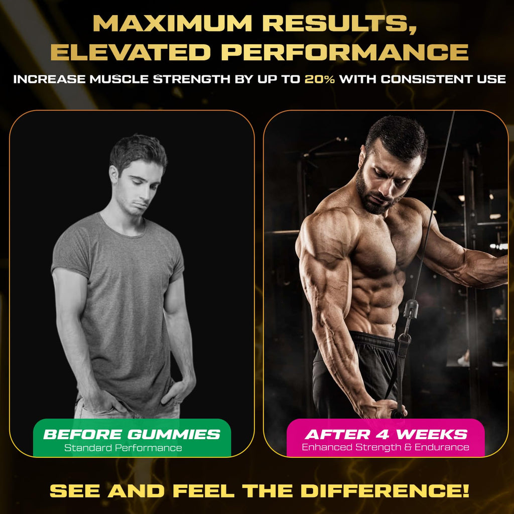 ZyterX Creatine Monohydrate Gummies for Men & Women, 9000MG Creatine Gummies Sugar Free with L-Taurine, BCAA 2:1, B12 B6 for Boost Strength, Focus & Endurance,