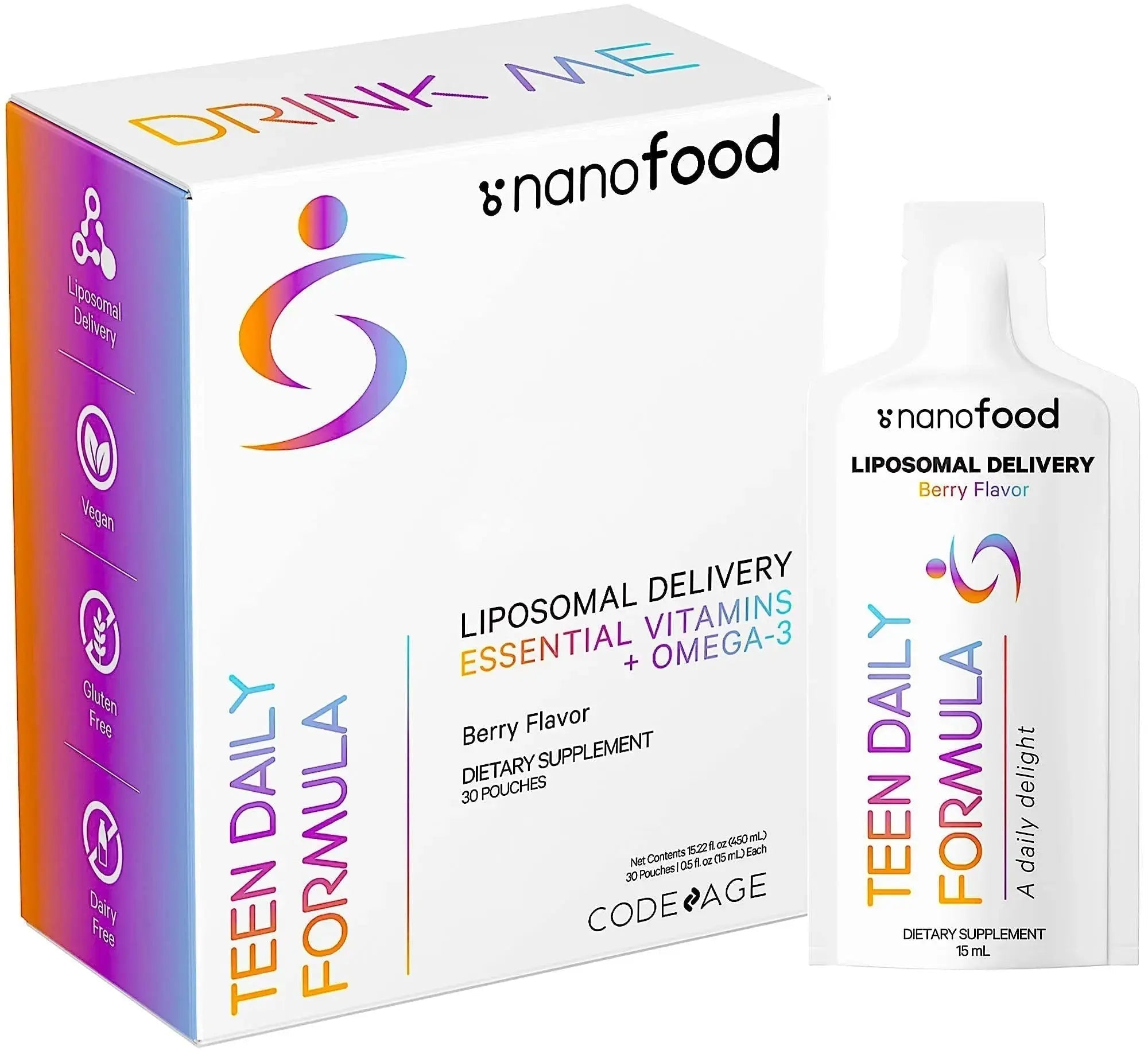 Codeage Multivitamins For Teens, Liquid Vitamin C for Teenagers, Vitamin A B6 B12 D3 E For Kids, Biotin Zinc Omega-3 Folate, Liposomal Vitamins Supplement Codeage Au supplements