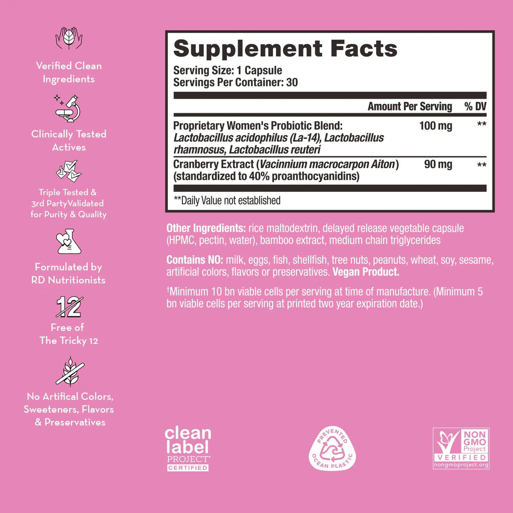 HUM Private Party Pills - Vaginal Probiotics for Women's Ph Balance with Cranberry HUM Au supplements