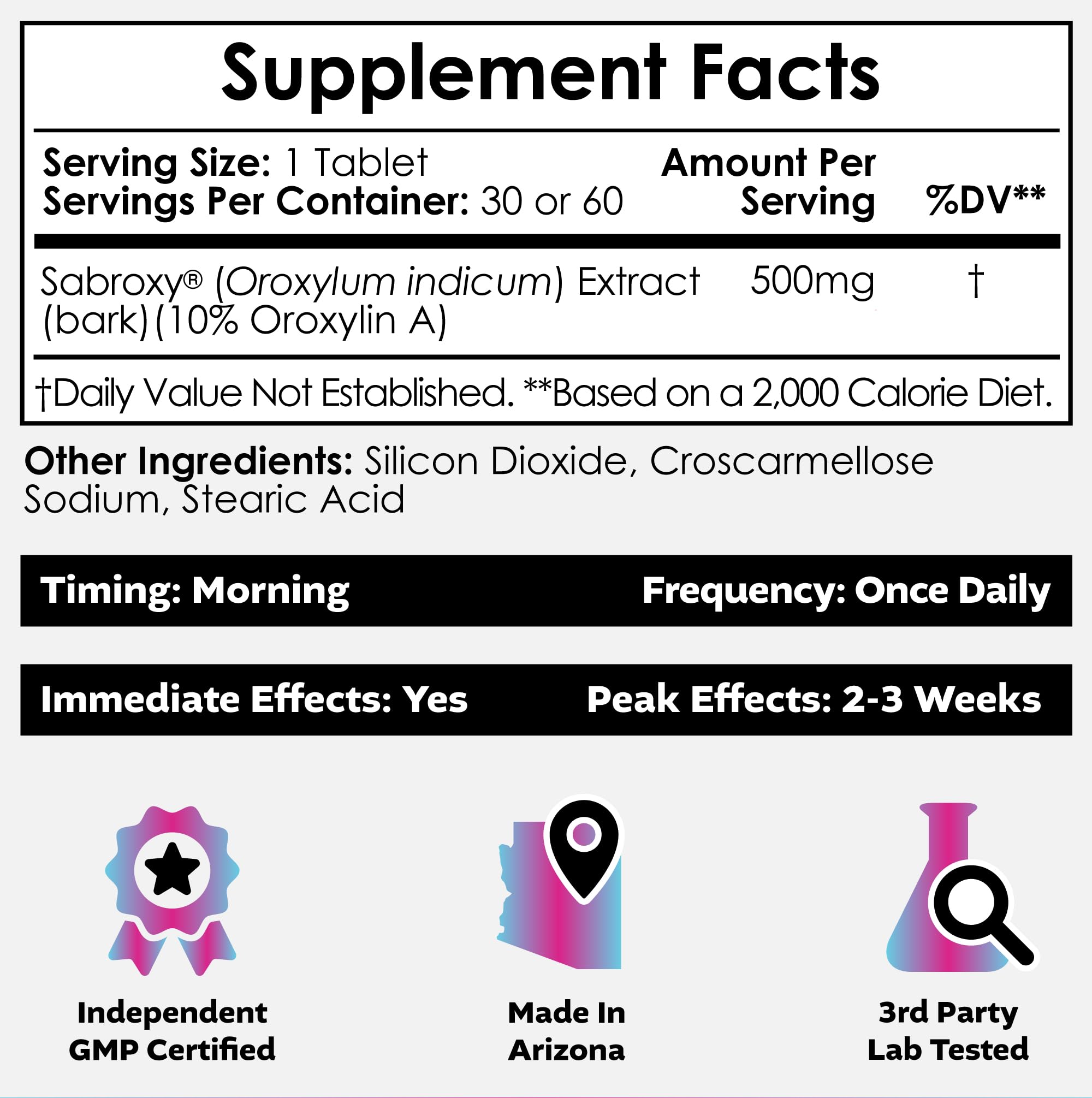 Nootropics Depot Sabroxy® Tablets | 500mg | 30 Count | Minimum 10% Oroxylin-A | Oroxylum indicum | May Help Promote Focus & Motivation | May Help Promote Cognitive Function Nootropics Depot Au supplements