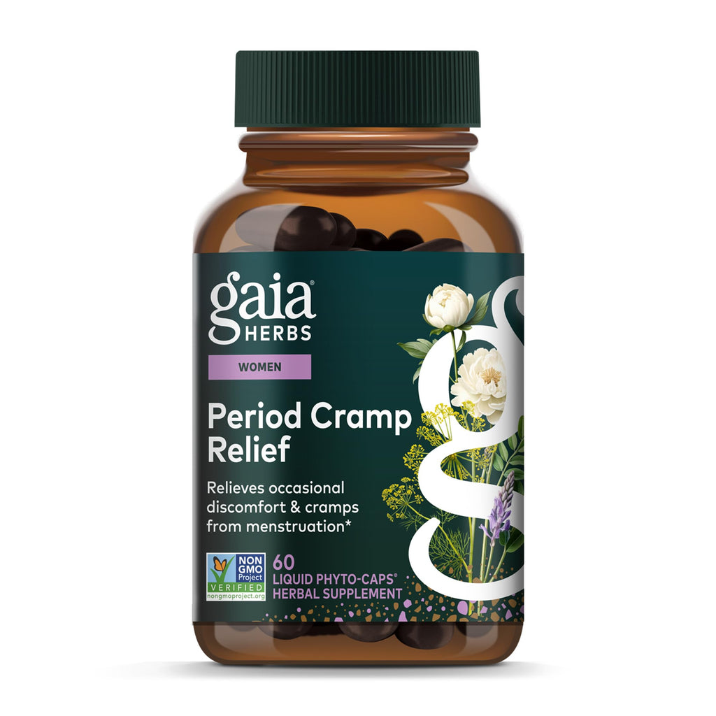 Gaia Herbs Cramp Relief - Herbal Supplement for Period Cramp Relief* - Made with Fennel Seed, Licorice Root & More - 60 Vegan Liquid Phyto-Caps (60 Servings) Gaia Herbs Au supplements