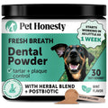 Dog Breath Freshener Dental Powder for Teeth Cleaning Plaque Off, Dental Care for Dogs, Tartar Remover for Teeth with Natural Herbal Blend + Postbiotics (Mint - 30 Servings) Pet Honesty Au supplements