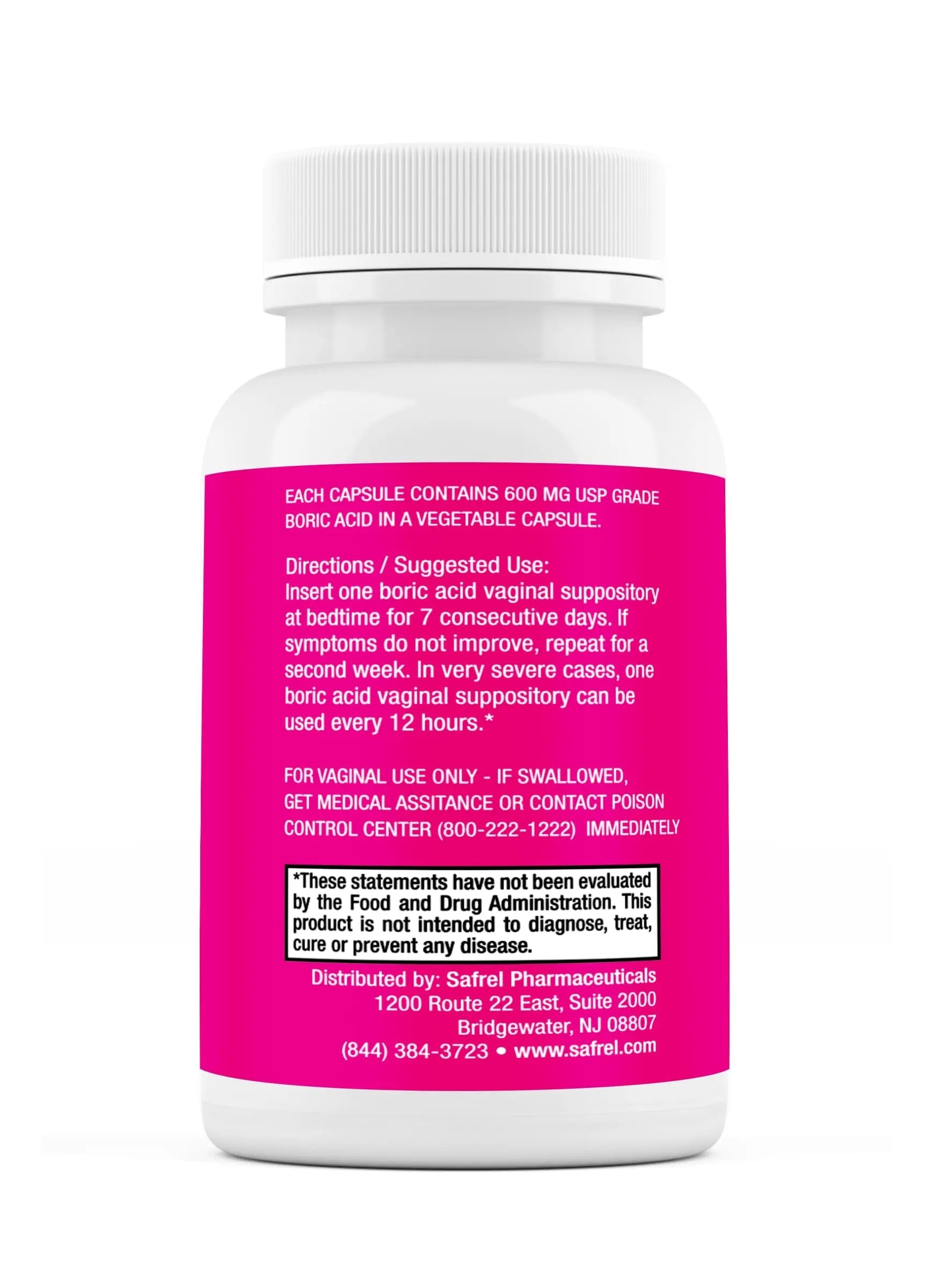 Safrel Boric Acid Vaginal Suppositories - 100% Pure Made in USA - Intimate Health Support Safrel Au supplements