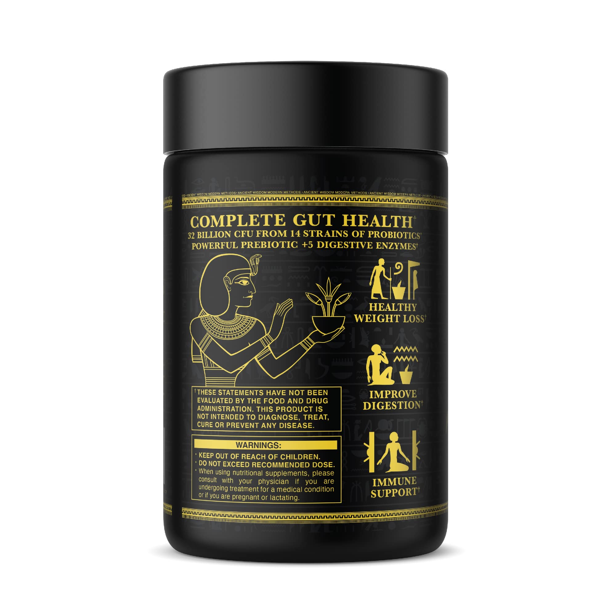 Ambrosia Flora Digestive Enzymes with Probiotics & Prebiotics | 32 Billion CFU Gut Health Supplement | Plant Based, Vegan Probiotic | 60 Veggie Capsules (30 Servings)