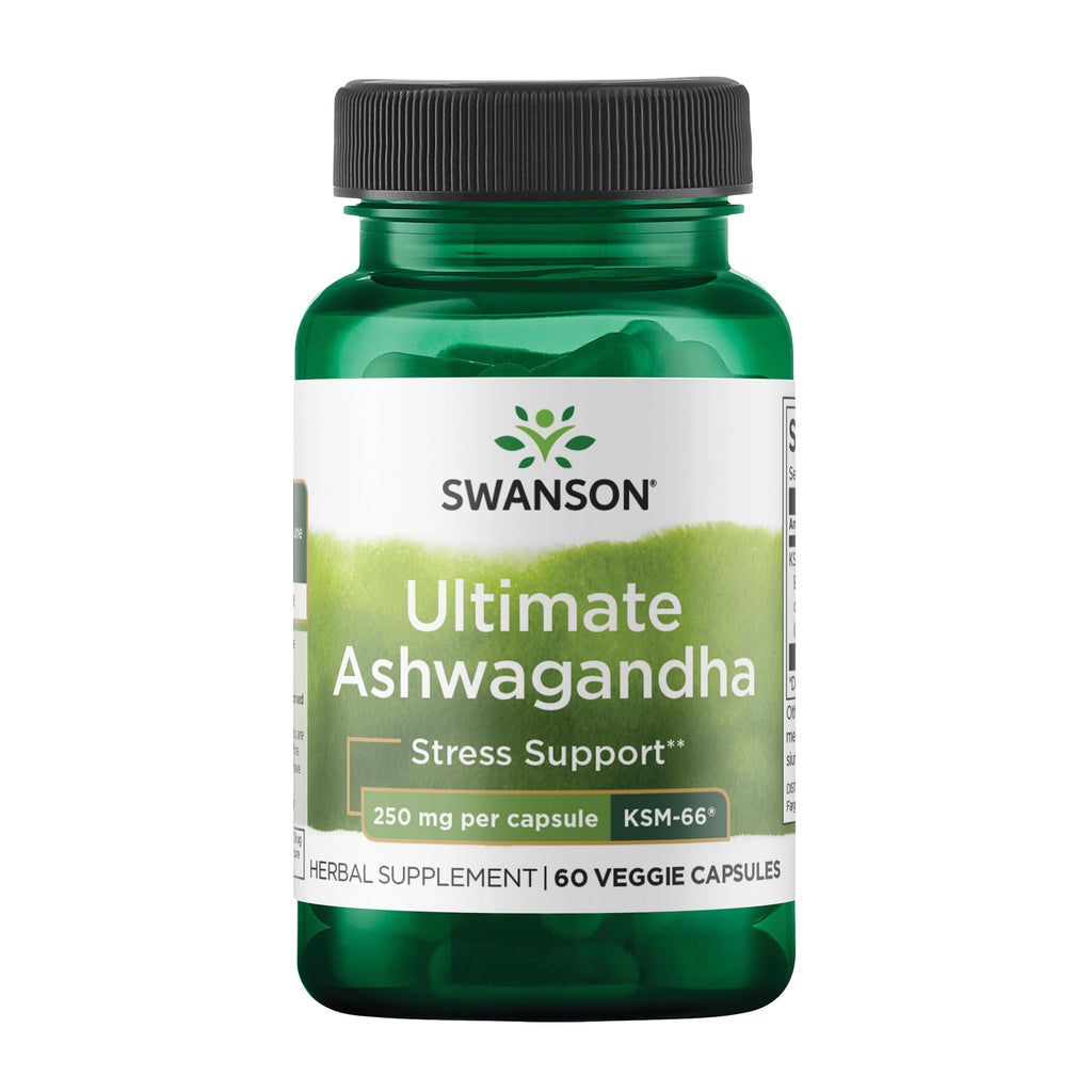 Swanson Ultimate Ashwagandha KSM-66 - Herbal Supplement Supporting Healthy Stress Levels & Relaxation - Natural Formula to Promote a Calm & Relaxed Mindset - (60 Veggie Capsules, 250mg Each) Swanson Au supplements
