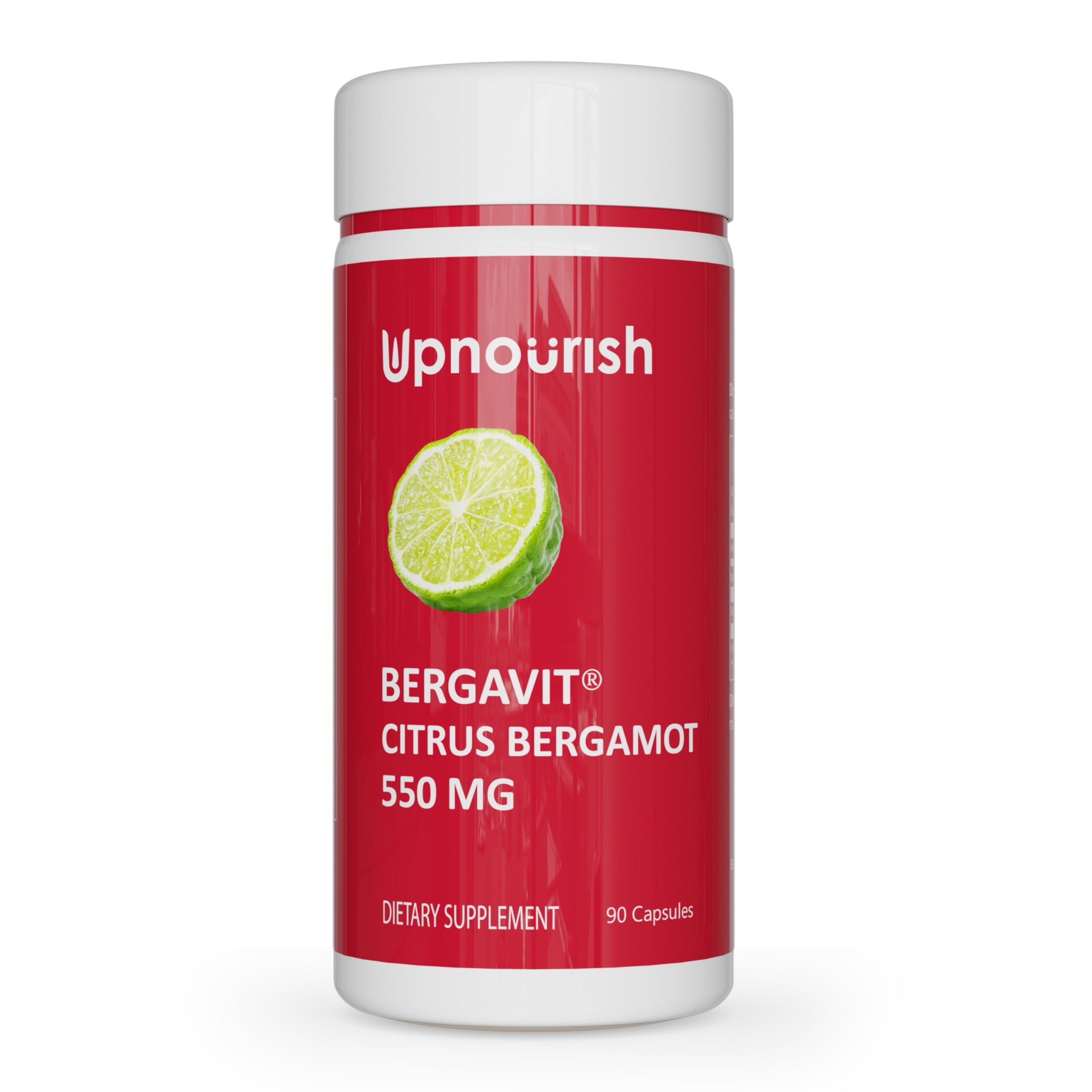 UpNourish BERGAVIT Citrus Bergamot Cholesterol Supplement - Italian Citrus Bergamot Extract 550mg for Women and Men 90 Vegan Capsules