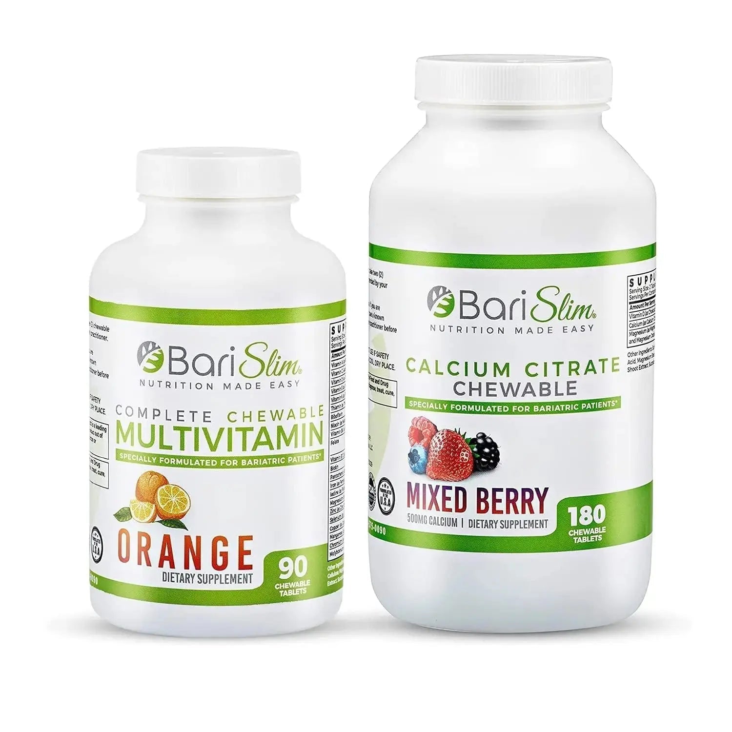 BariSlim Bariatric Calcium Citrate & Complete Chewable Multivitamin - Bariatric Vitamin and Supplement for Post Bariatric Surgery Including Gastric Bypass and Gastric Sleeve BariSlim Au supplements