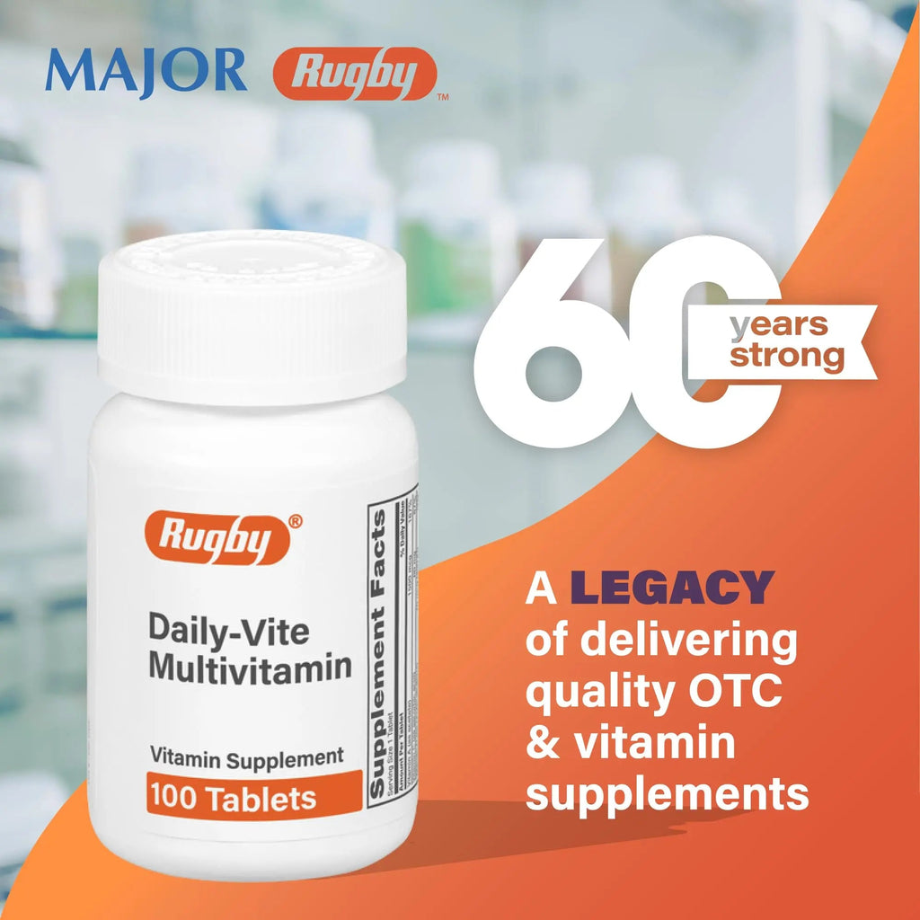 Rugby Daily-Vite Multivitamin - Daily Vitamin Supplement - 100 Tablets (1 Pack) RUGBY LABORATORIES Au supplements