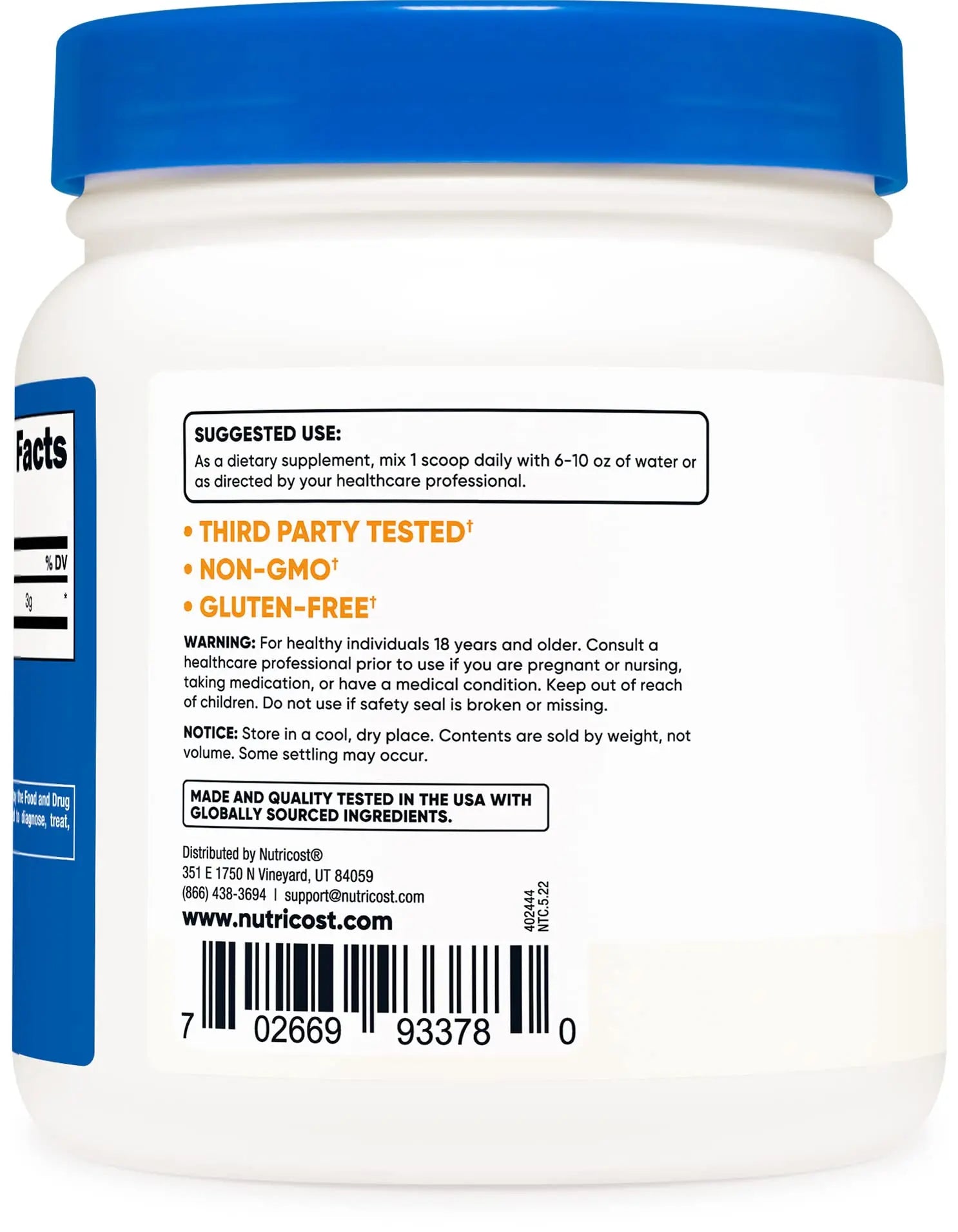 Nutricost Pure L-Citrulline (Base) Powder (600 Grams) Nutricost Au supplements
