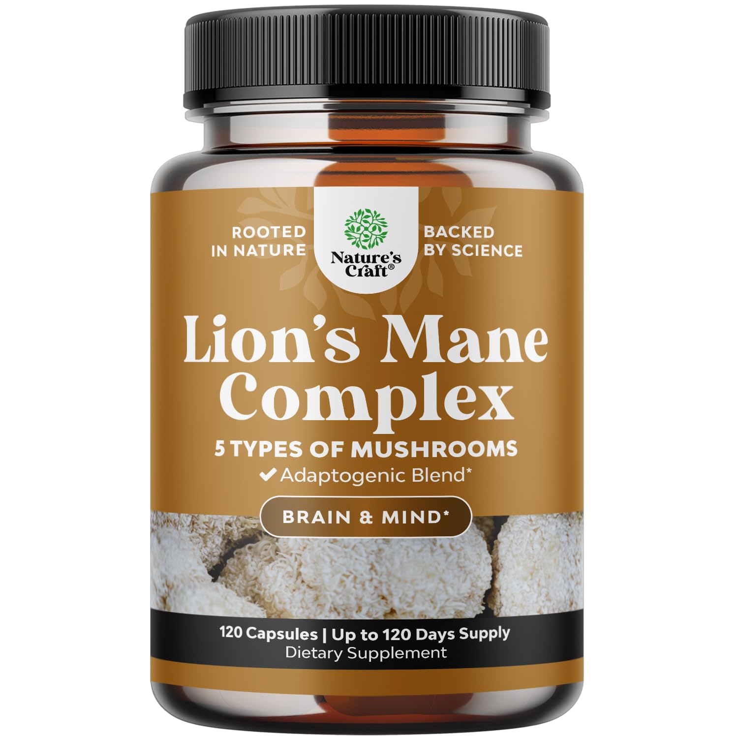 Advanced Lion's Mane Mushroom Supplement - Lions Mane Supplement Capsules with Reishi Chaga Maitake & Shiitake for Brain Health Memory Support & Focus - Nootropic for Mental Clarity - 120 Count Natures Craft Au supplements