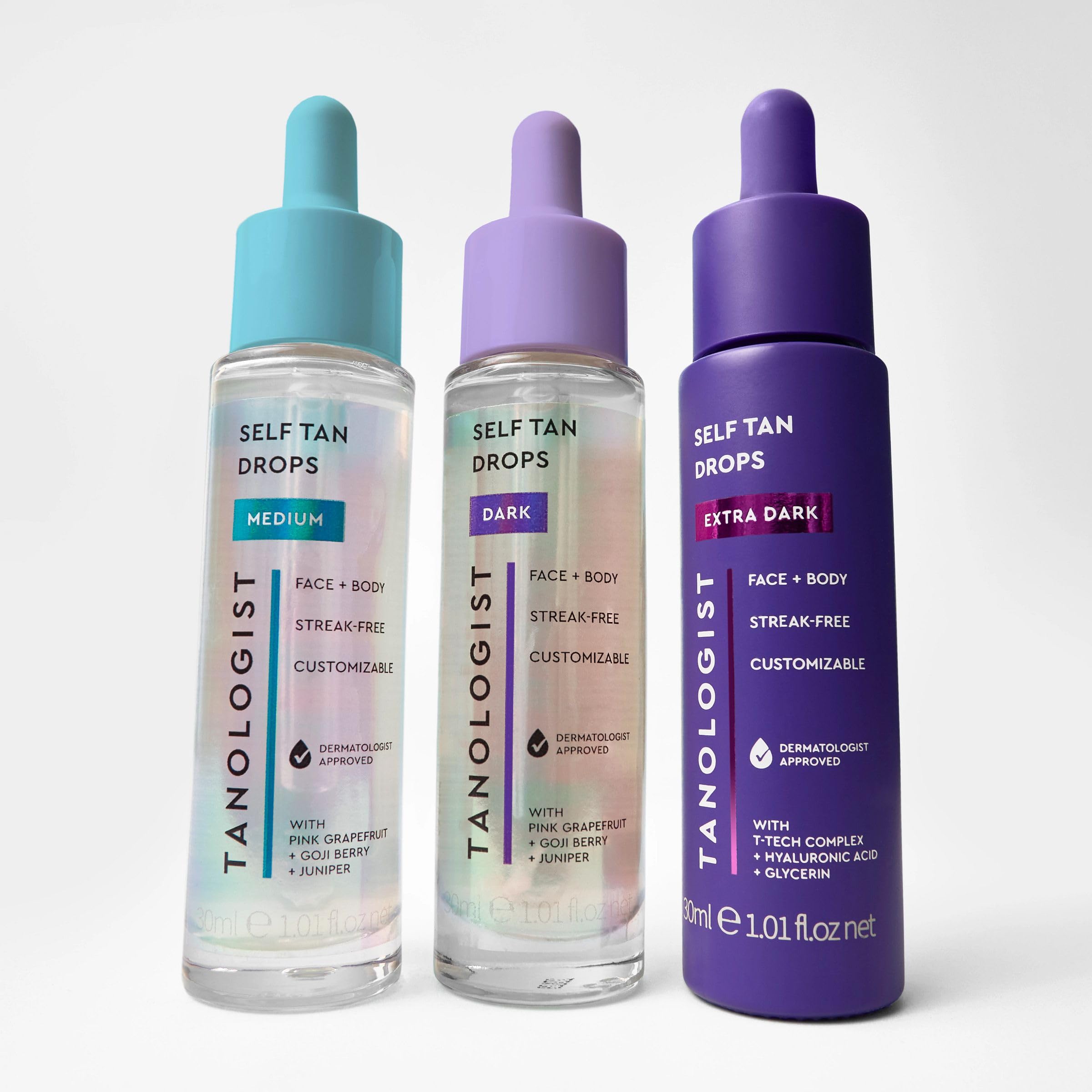Tanologist Dark Self Tan Drops, Streak-Free Body & Face Tanning Drops, No Fake Tan Smell