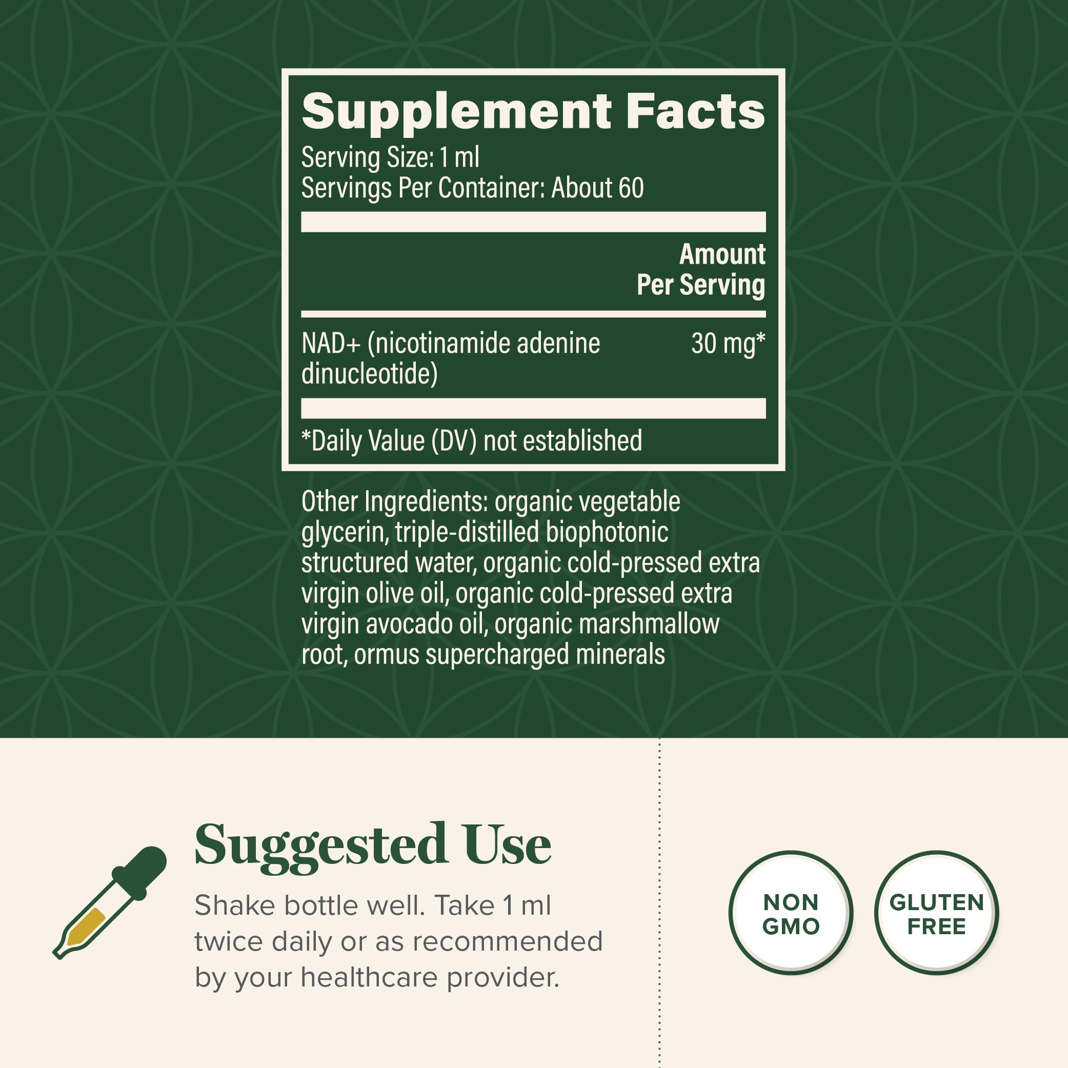 Global Healing Premium NAD+ Liquid Supplement - Sublingual NAD Drops - Liposomal NAD Plus Serum for Cellular Renewal - Nicotinamide Riboside Formula for Men & Women (2 Oz) Global Healing Center Au supplements