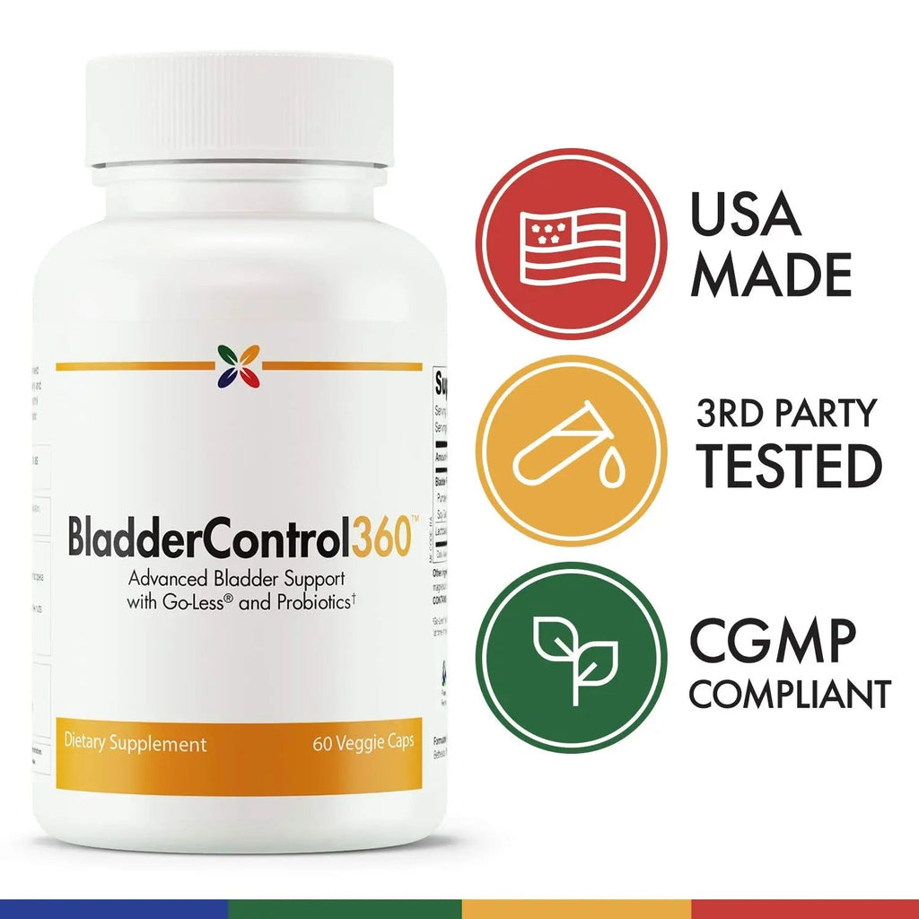Stop Aging Now - BladderControl360 Formula - Bladder Control Support - Go-Less & Probiotics - Urinary Health Probiotic Supplement - Lactobacillus Rhamnosus, Pumpkin Seed & Soy Germ Extracts - 60 Vcaps Stop Aging Now Au supplements