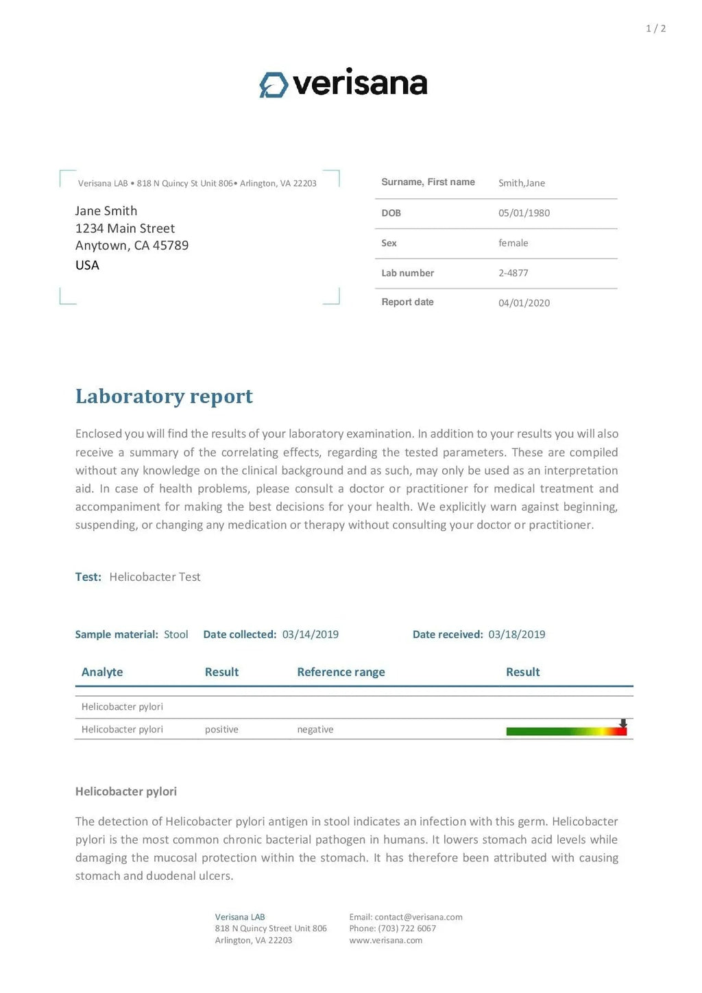 Candida & Helicobacter & Zonulin Test – Lab Testing Kit for Diagnosing Candida, H Pylori and Zonulin Verisana Au supplements