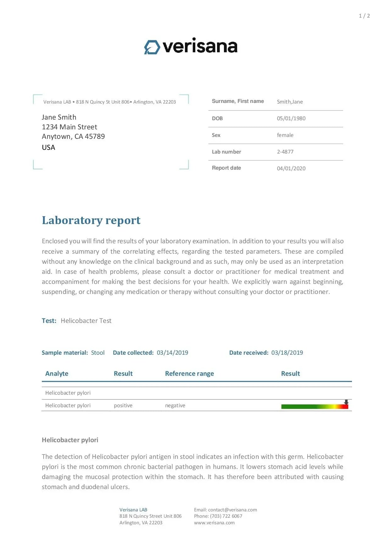 Candida & Helicobacter & Zonulin Test – Lab Testing Kit for Diagnosing Candida, H Pylori and Zonulin Verisana Au supplements