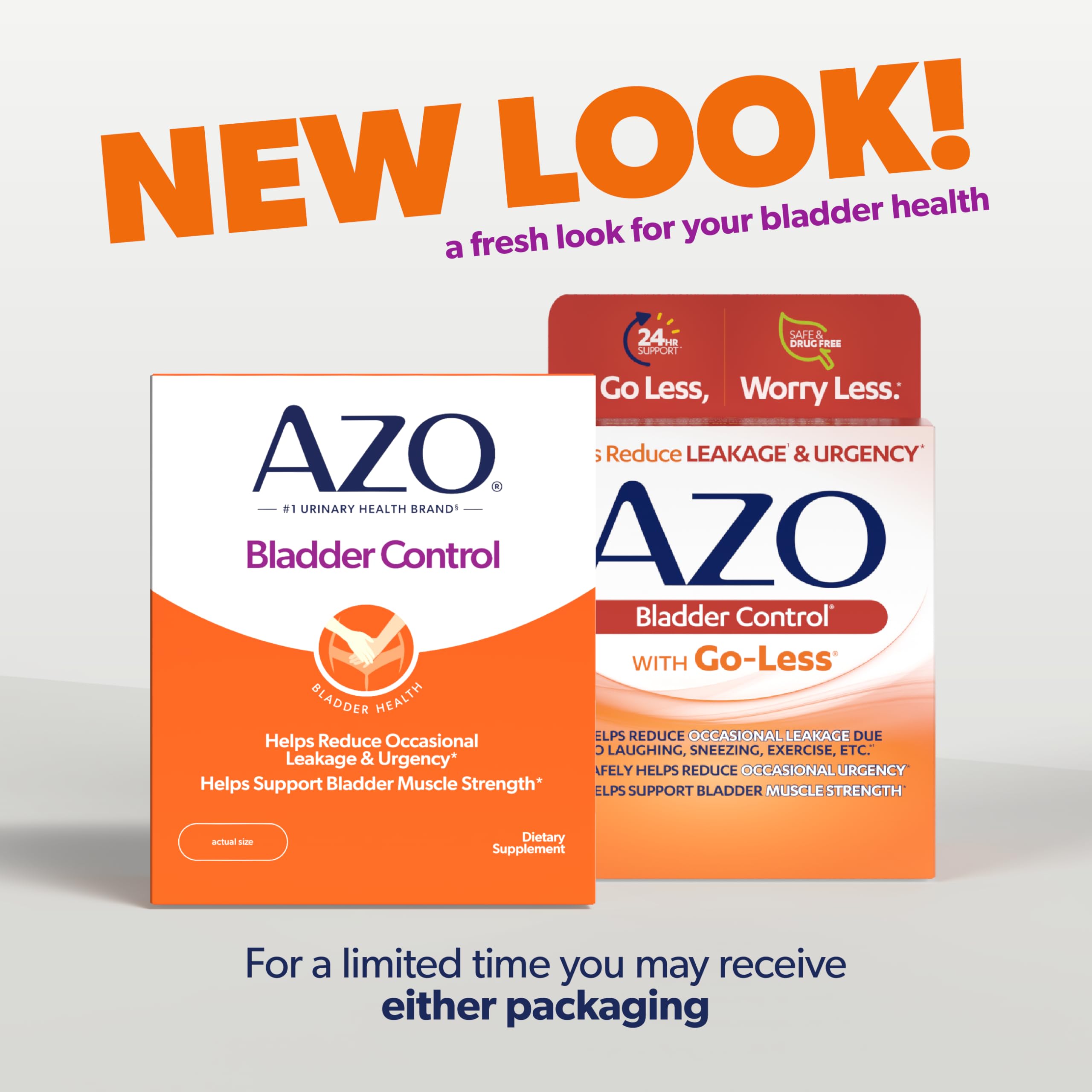 AZO Bladder Control with Go-Less Daily Supplement | Helps Reduce Occasional Urgency, leakage due to laughing, sneezing and exercise††† | 72 Capsules AZO Au supplements
