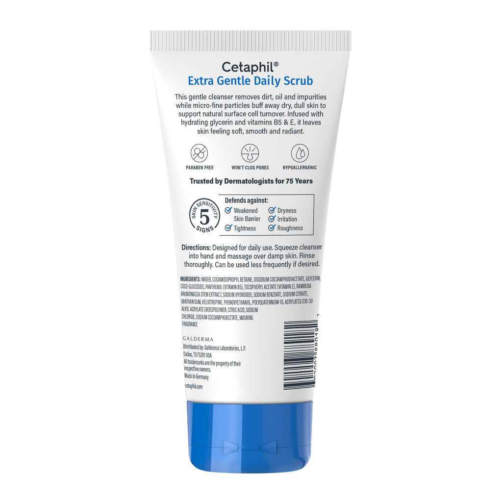 Cetaphil Exfoliating Face Wash, Extra Gentle Daily Face Scrub, Gently Exfoliates & Cleanses